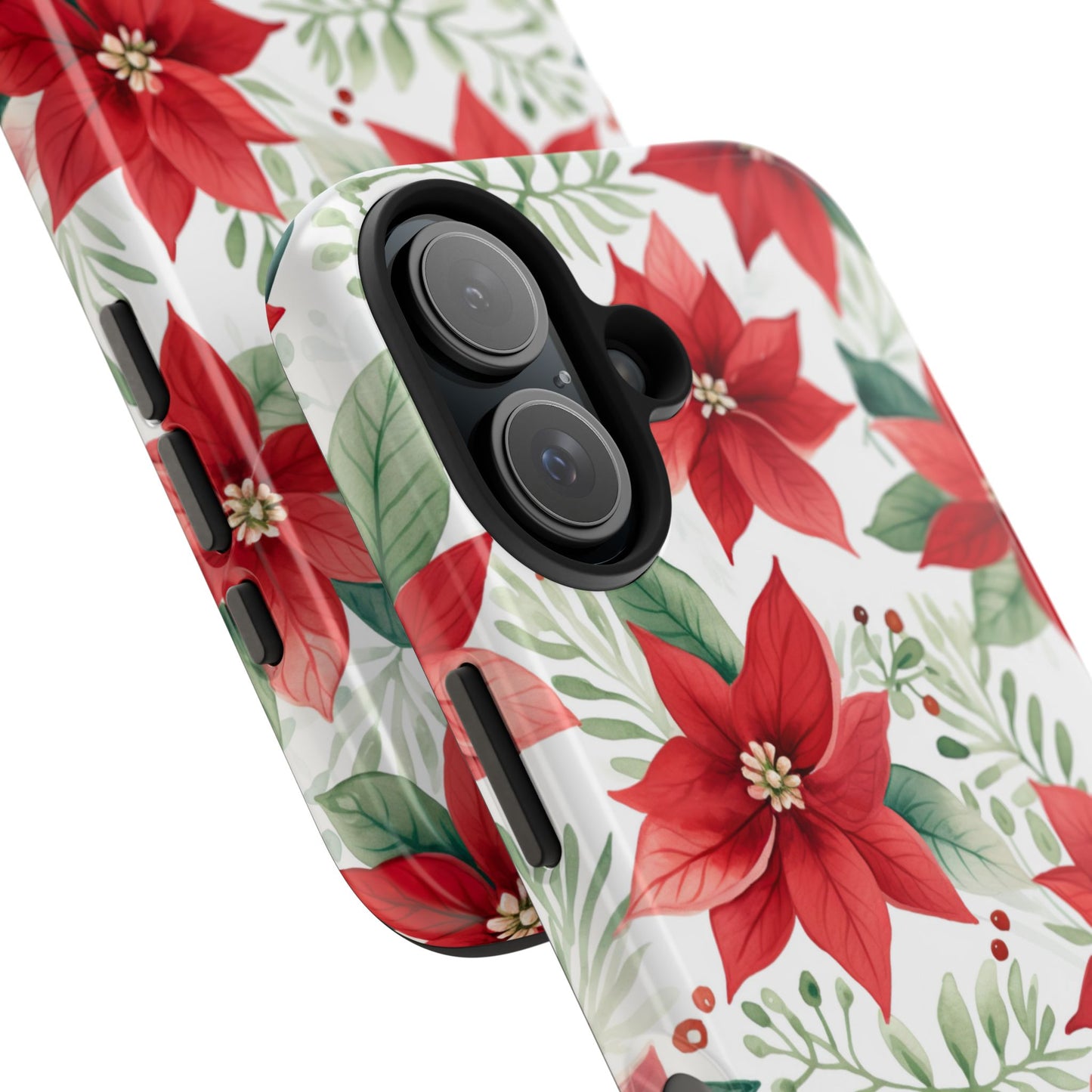 Festive Poinsettia Holiday Pattern – iPhone Series Case