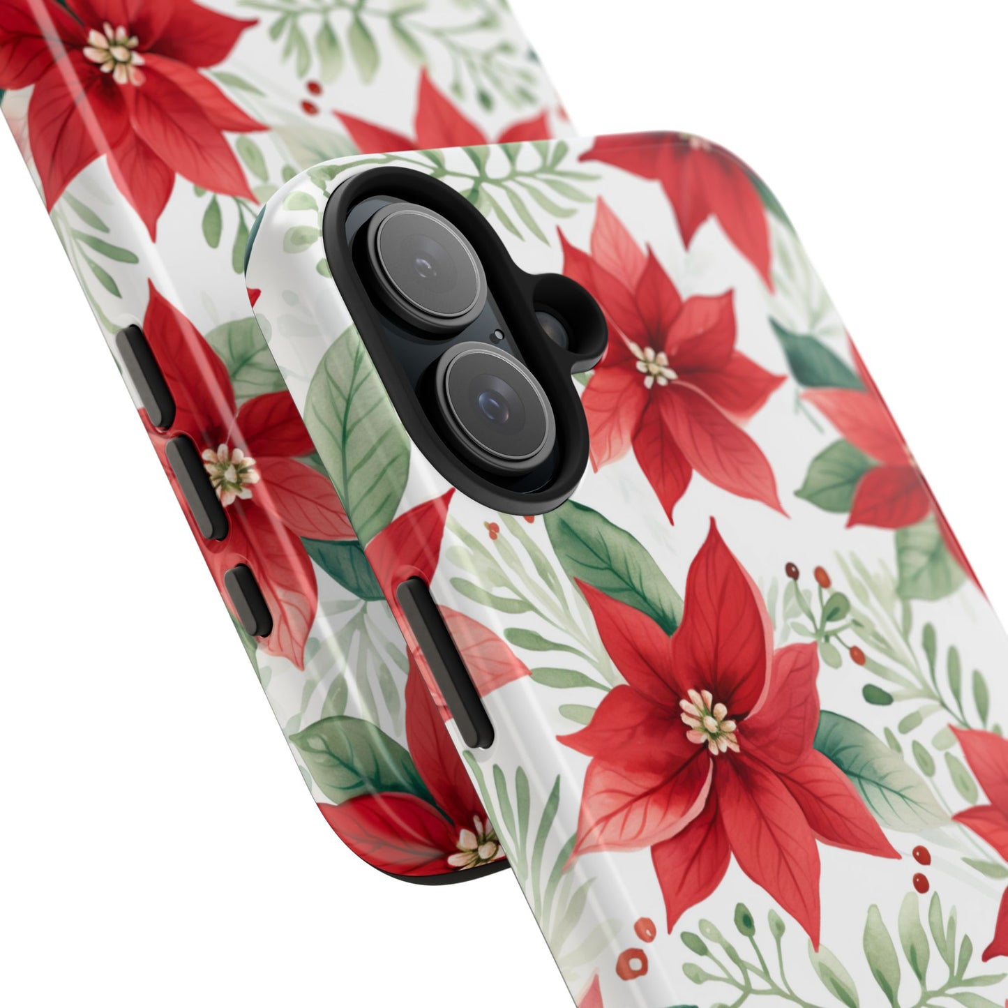 Festive Poinsettia Holiday Pattern – iPhone Series Case