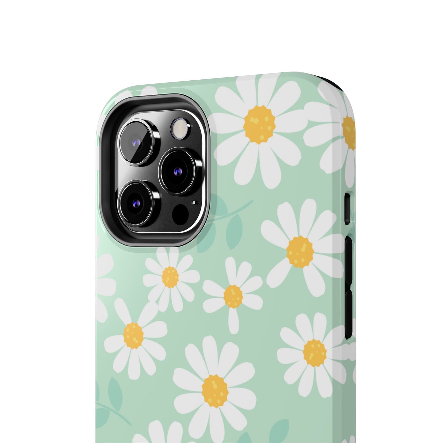 Pastel Daisy iPhone Case – Soft Mint Green Floral Design, Slim and Durable - BOGO Cases