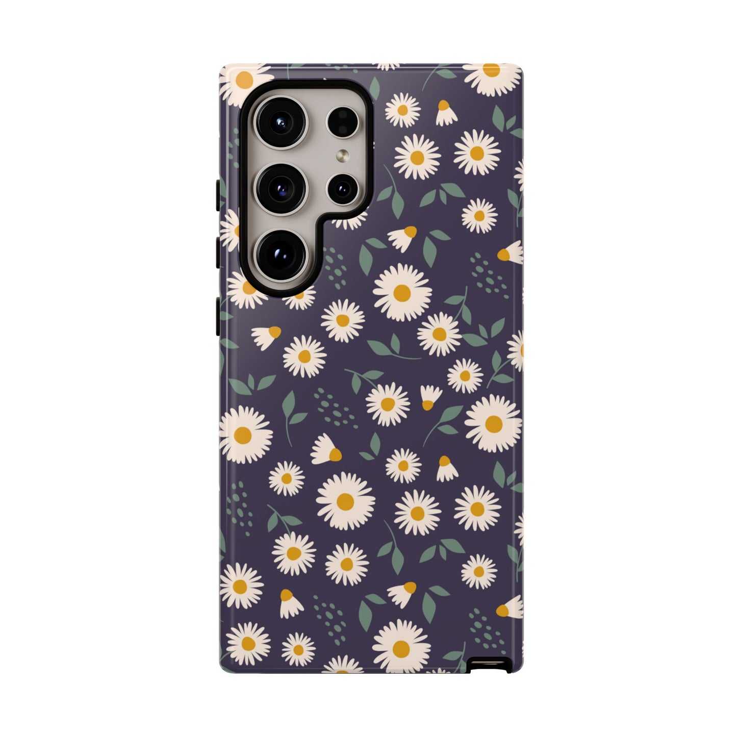 Midnight Daisy Samsung Galaxy Case – Dark Navy Floral Design, Slim and Protective