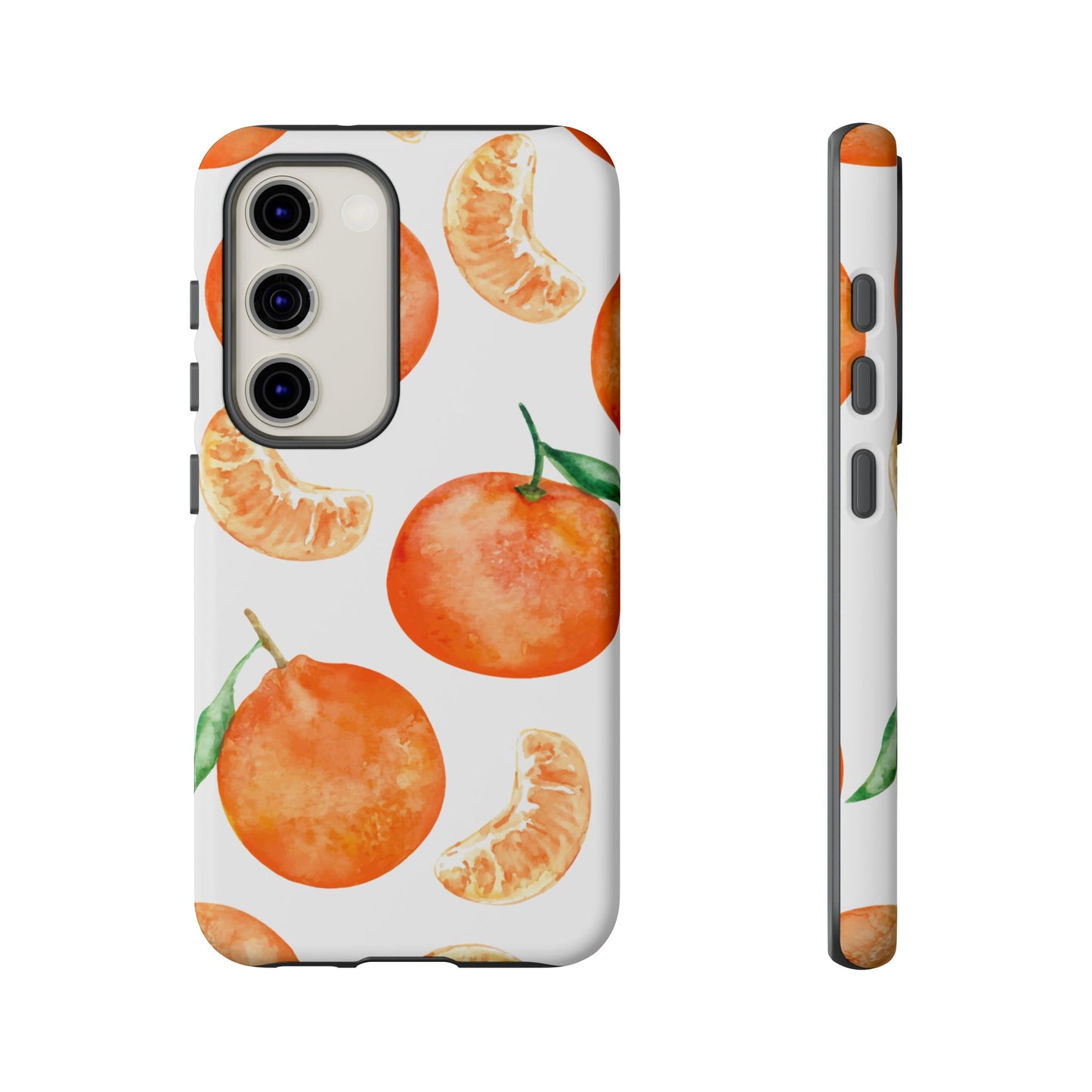 Tangerine Dreams Tough Samsung Galaxy Case – Watercolor Orange Design, Shockproof Dual Protection