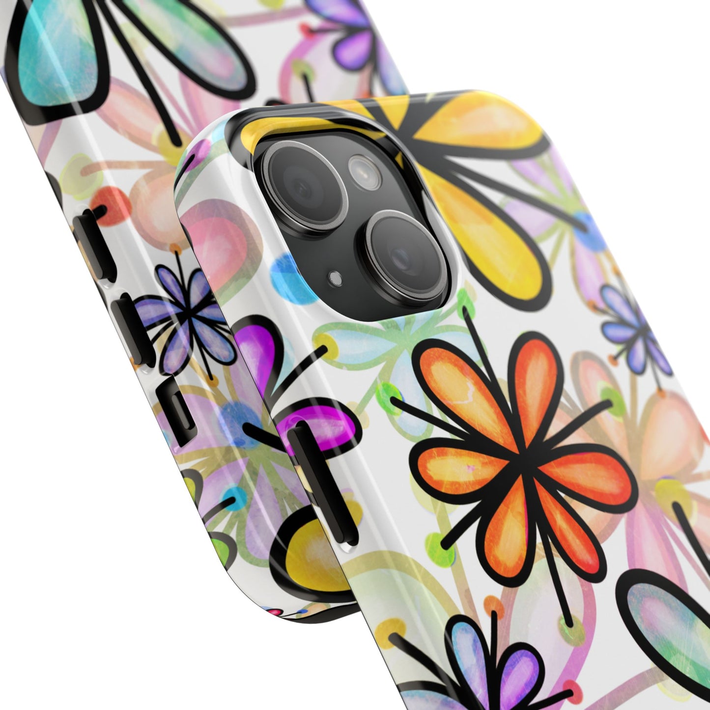 Retro Floral Pop iPhone Case – Ultra-Slim Design, High-Gloss Finish
