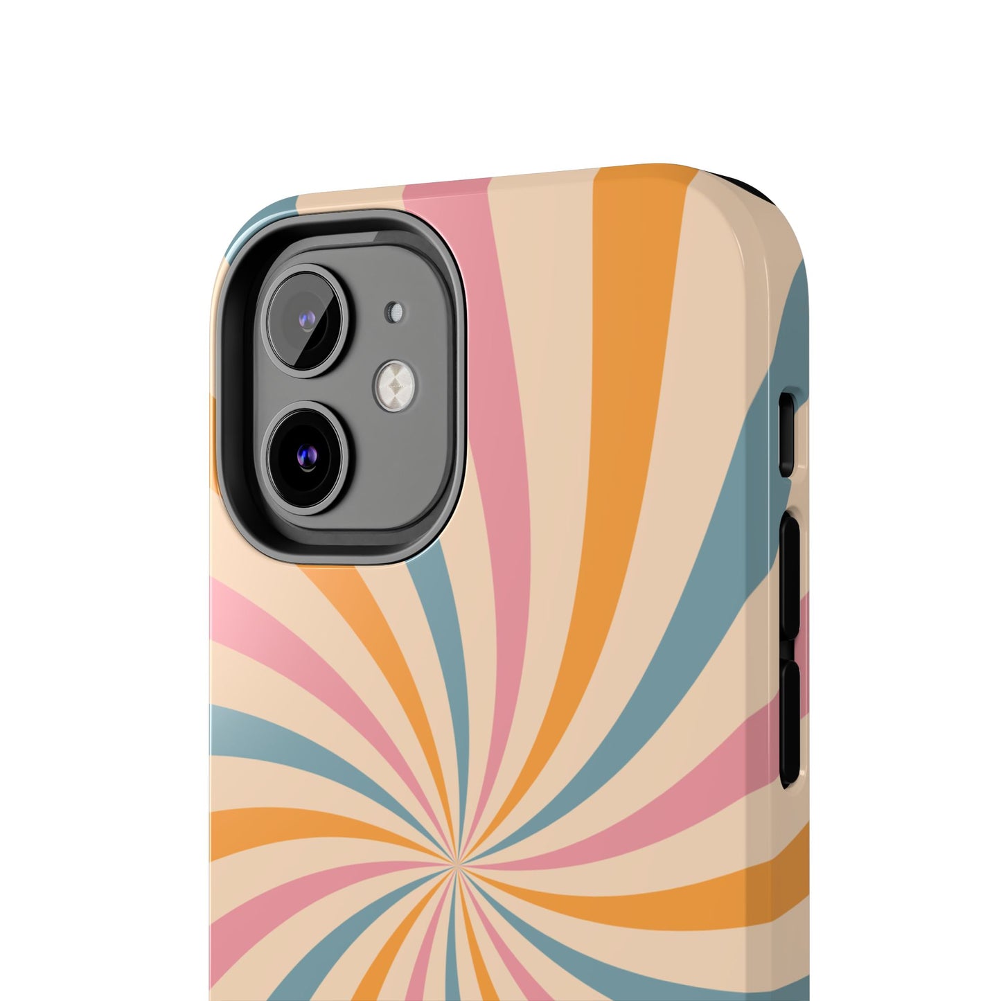 Retro Swirl Pattern iPhone Case – Bold 70s Vibe in Pink, Orange, and Teal