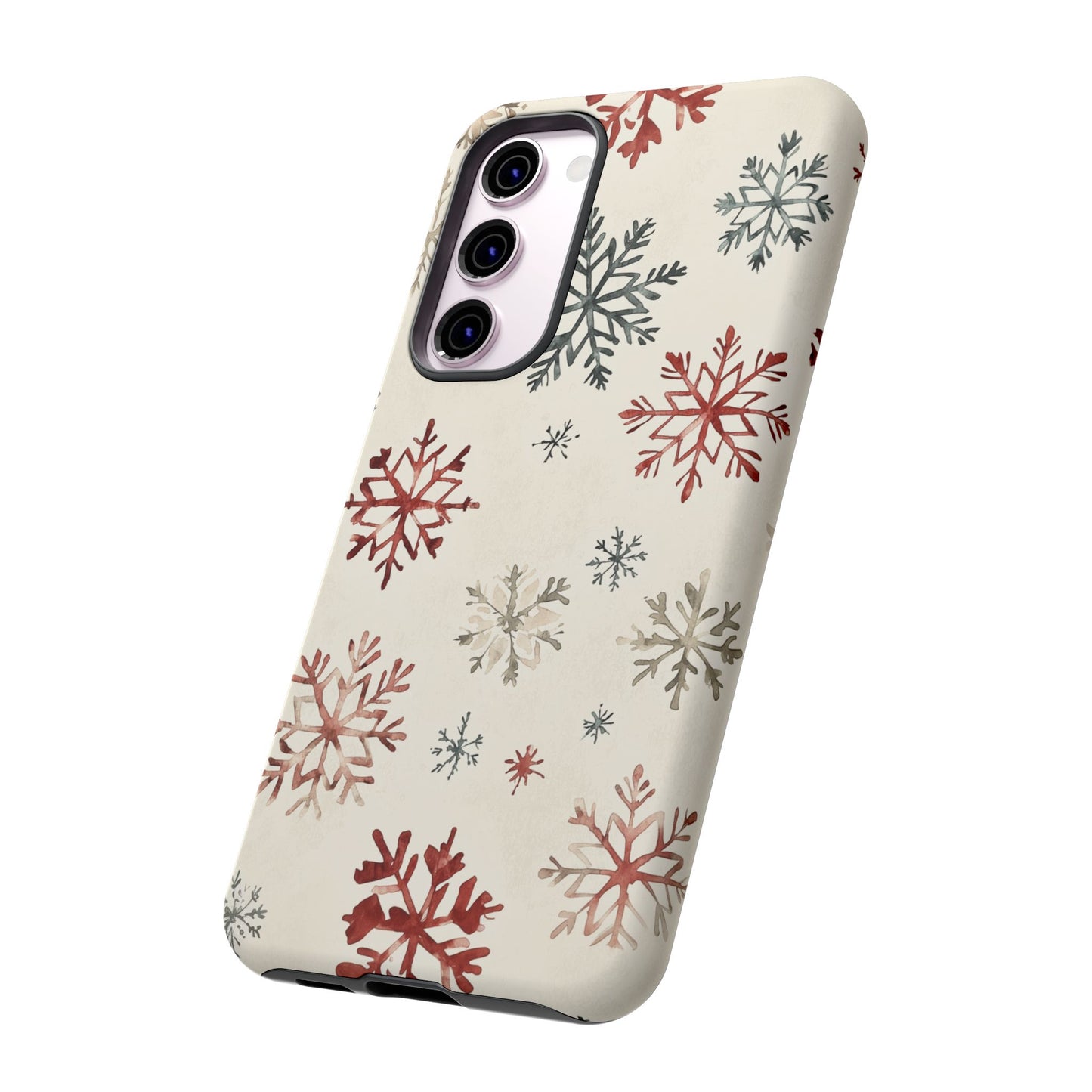 Vintage Red and Gray Snowflake Pattern – Samsung Galaxy Series Case
