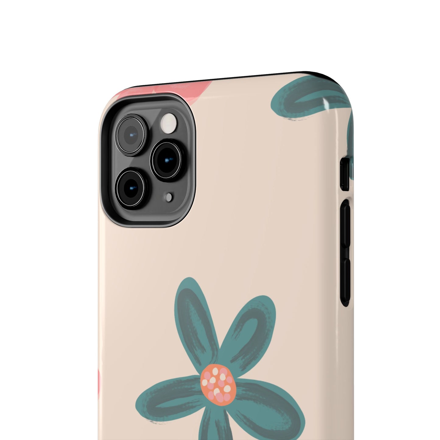 Vintage Floral Tough iPhone Case – Soft Matte Finish with Dual-Layer Protection
