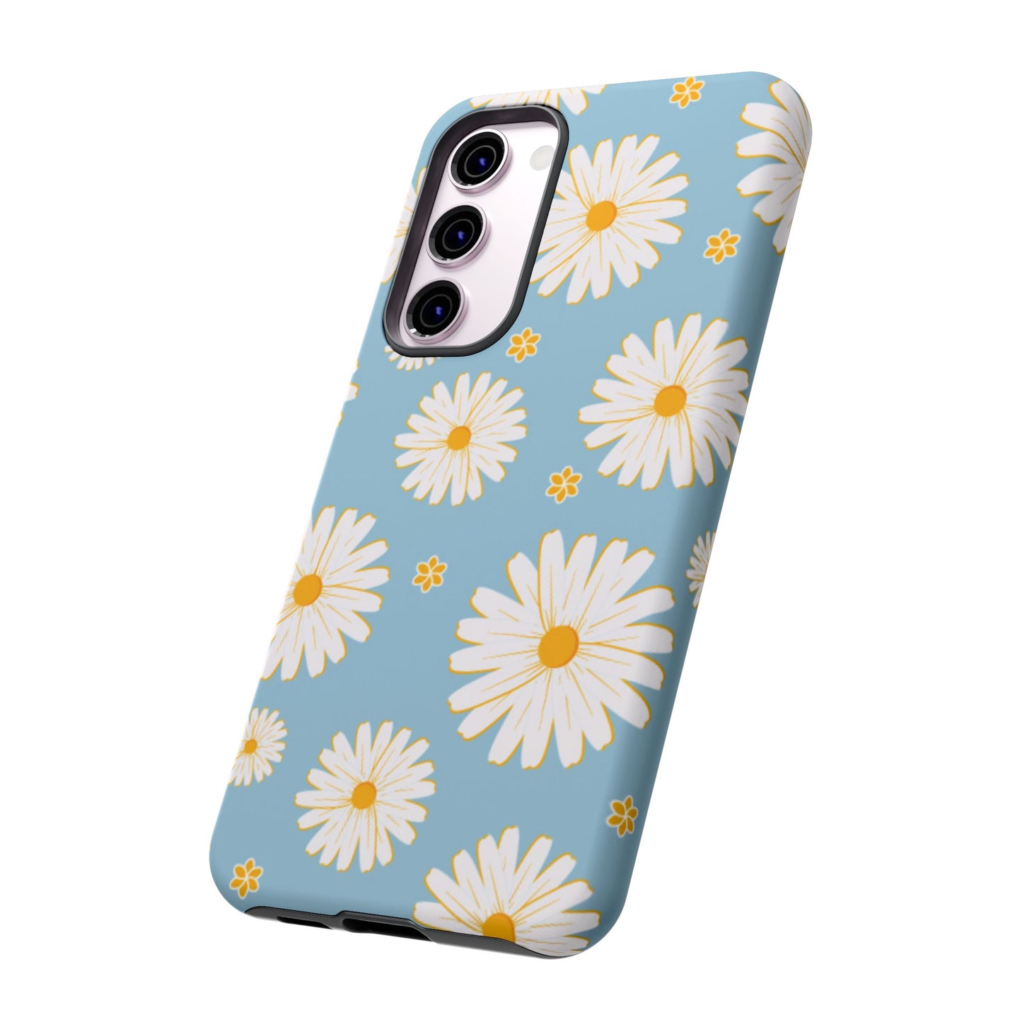 Bright Daisy Samsung Galaxy Case – Light Blue Background, Shockproof and Slim Design