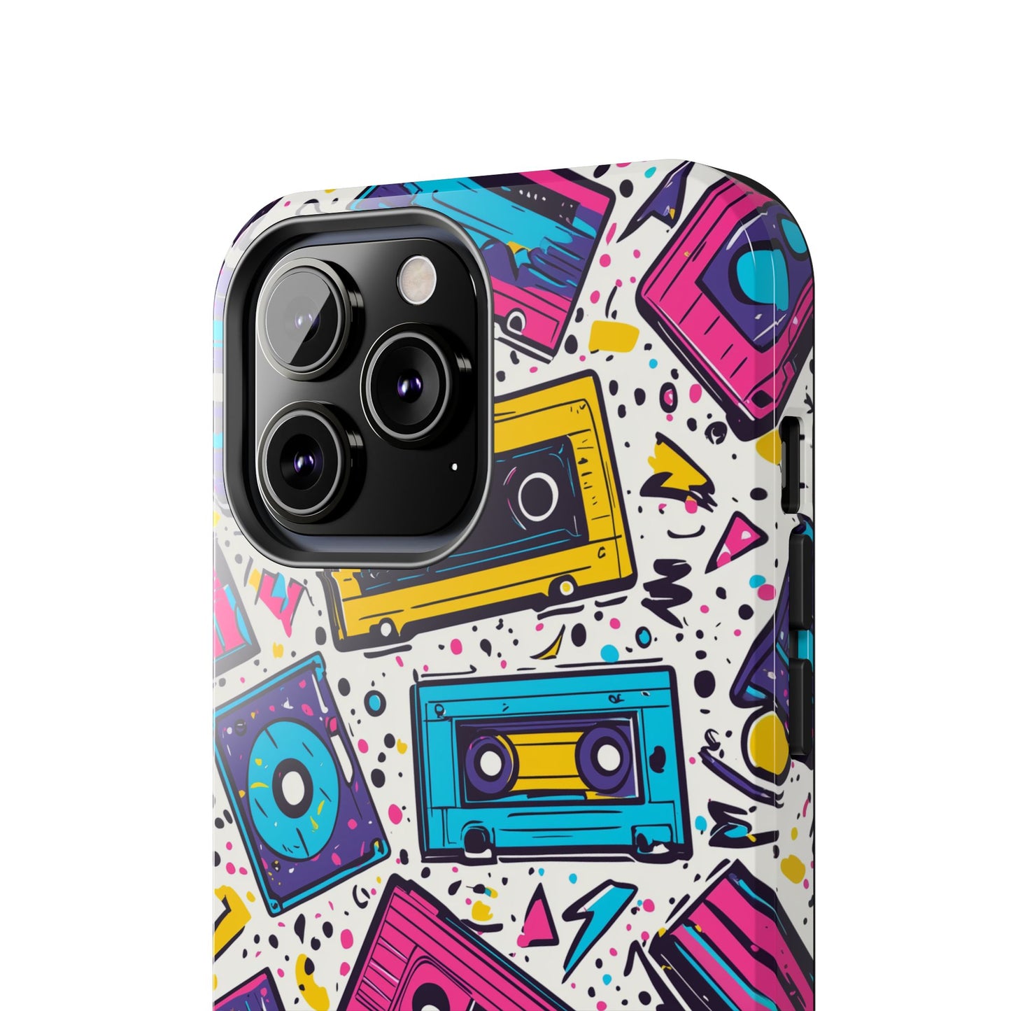 Retro Cassette Vibes Tough iPhone Case – Bold 80s Tape Design, Shockproof Protection - BOGO Cases