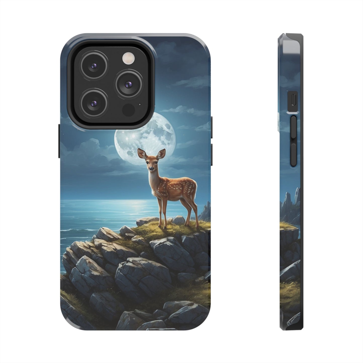 Enchanted Fawn Under the Moonlit Sky iPhone Case