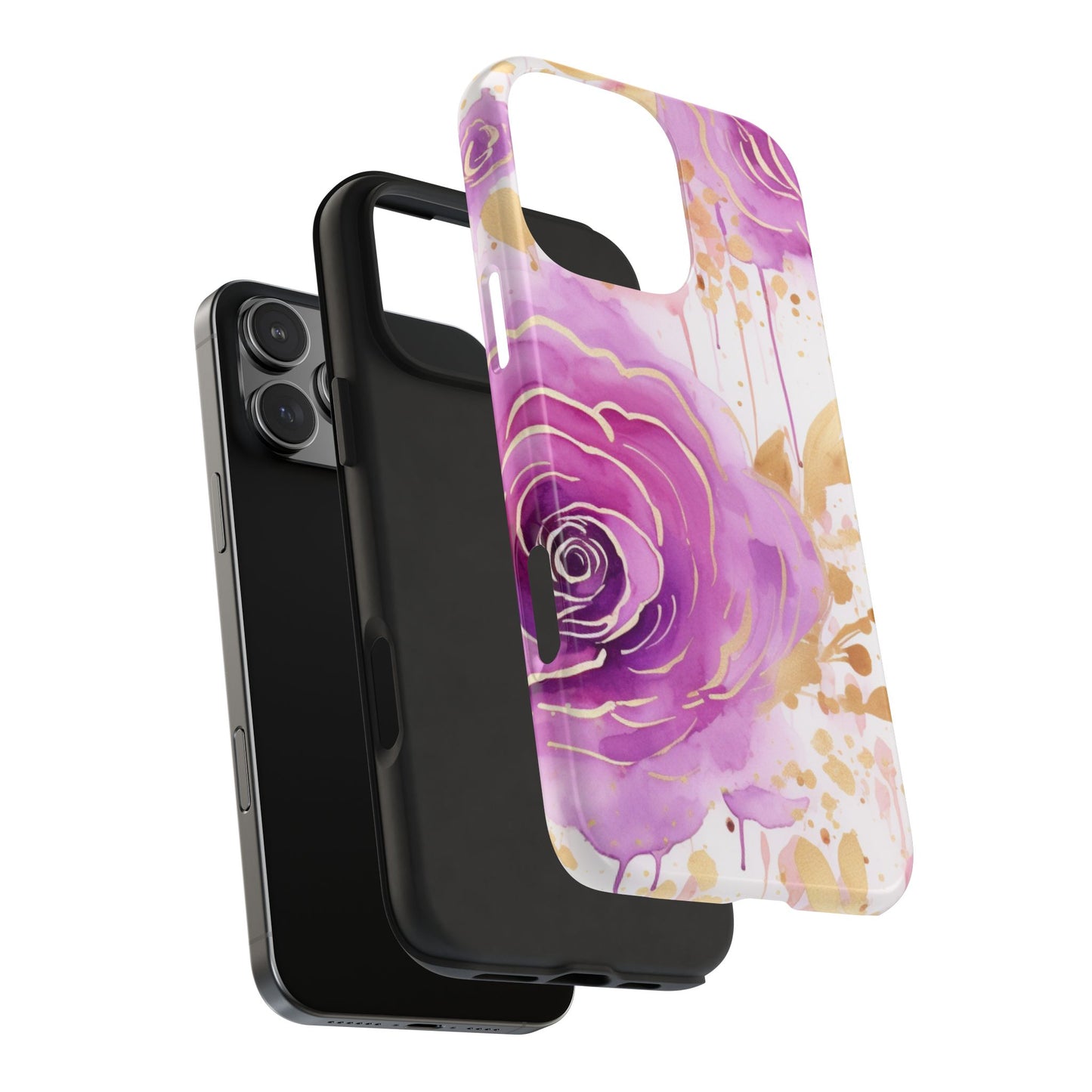 Radiant Purple & Gold Floral - iPhone Series Case