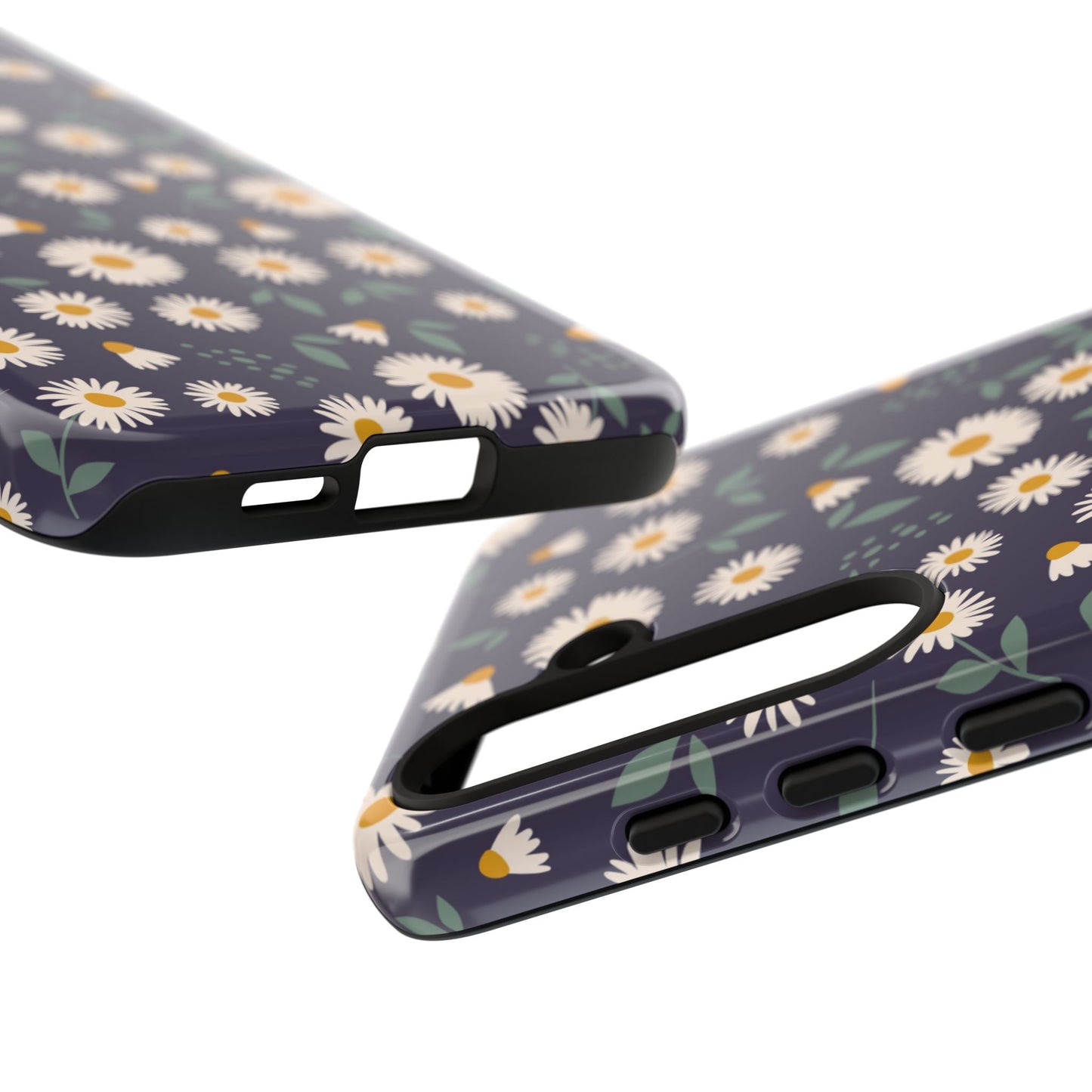 Midnight Daisy Samsung Galaxy Case – Dark Navy Floral Design, Slim and Protective