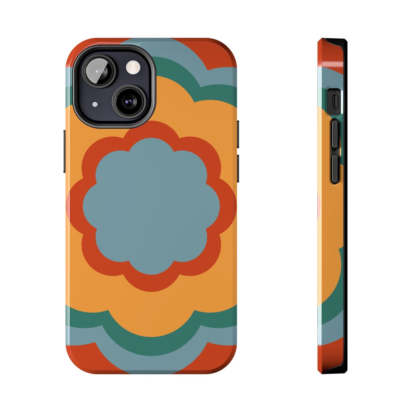 Retro Flower Power iPhone Case – Bold 70s-Inspired Design with Dual-Layer Protection
