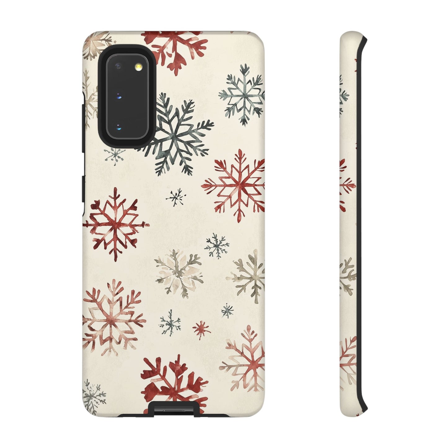 Vintage Red and Gray Snowflake Pattern – Samsung Galaxy Series Case