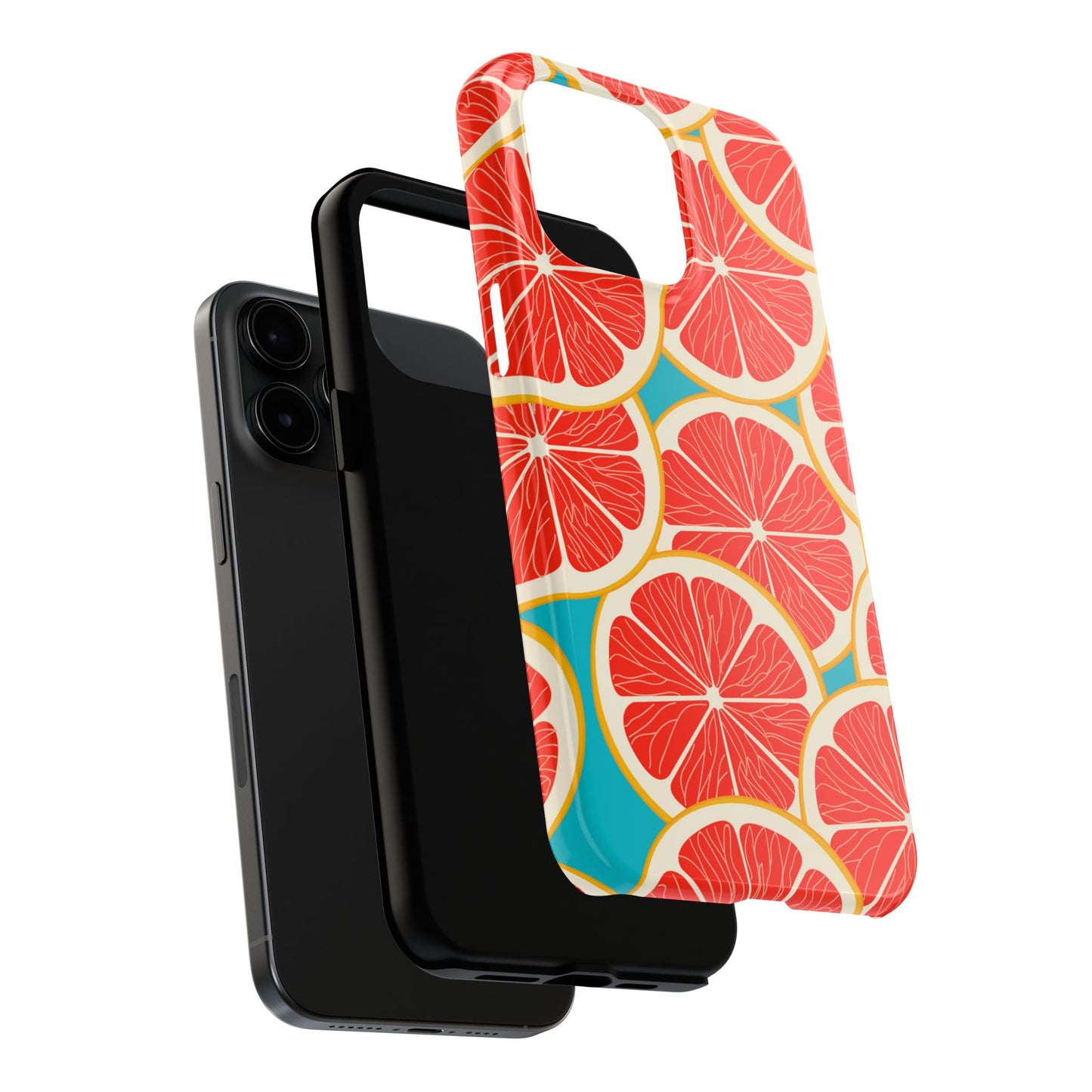 Ruby Grapefruit Pop Tough iPhone Case – Vibrant Citrus Design, Shock - Resistant Protection - BOGO Cases