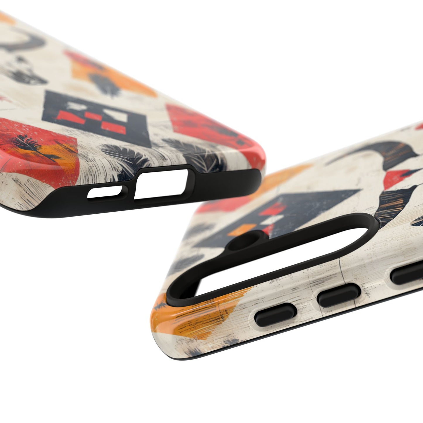 Western Bull Skull & Feathers Tough Samsung Galaxy Case – Bold Tribal Design, Dual-Layer Protection