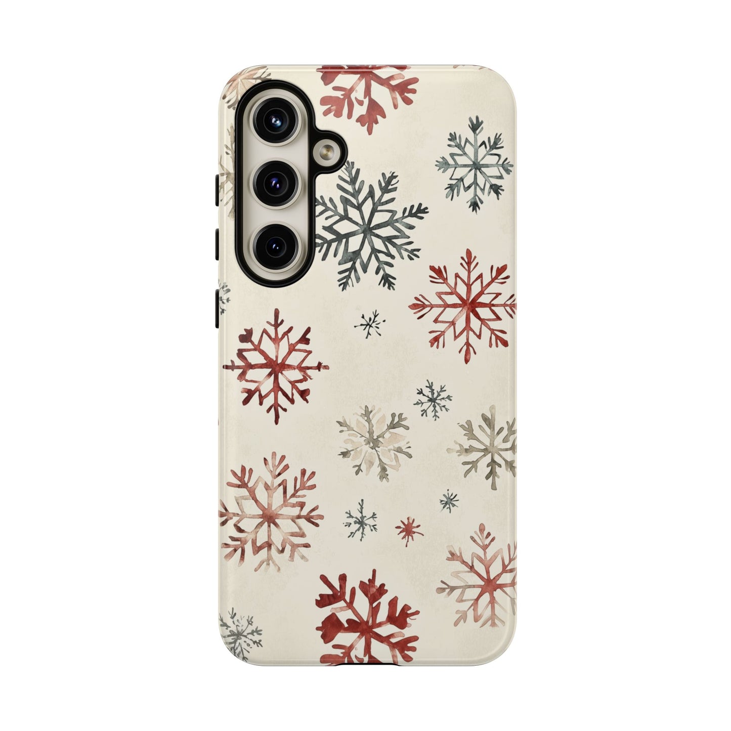 Vintage Red and Gray Snowflake Pattern – Samsung Galaxy Series Case