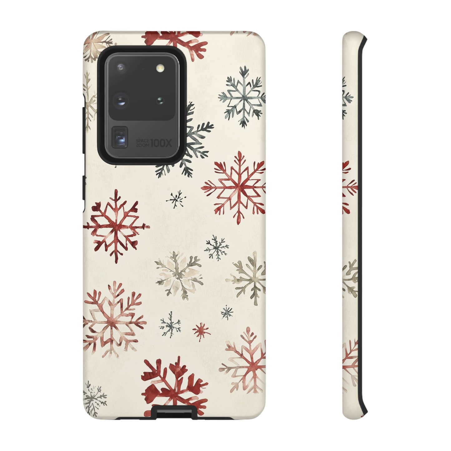 Vintage Red and Gray Snowflake Pattern – Samsung Galaxy Series Case