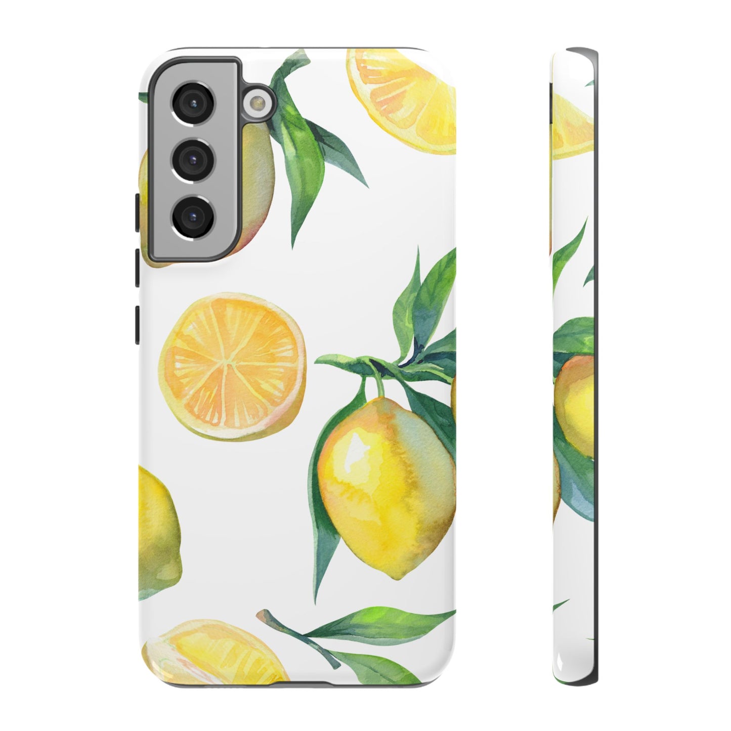 Lemon Grove Watercolor Tough Samsung Galaxy  Case – Fresh Citrus Design, Dual-Layer Protection