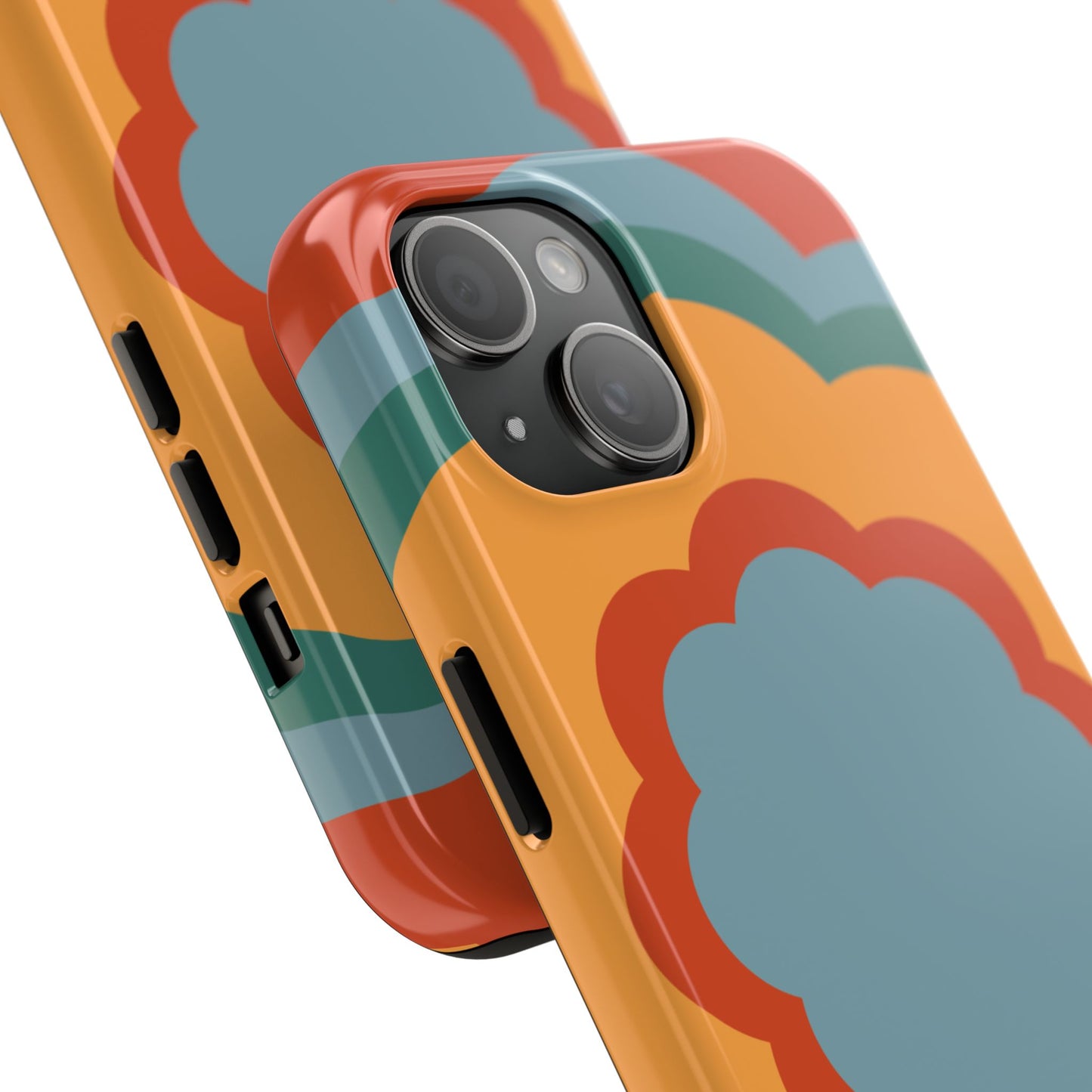 Retro Flower Power iPhone Case – Bold 70s-Inspired Design with Dual-Layer Protection