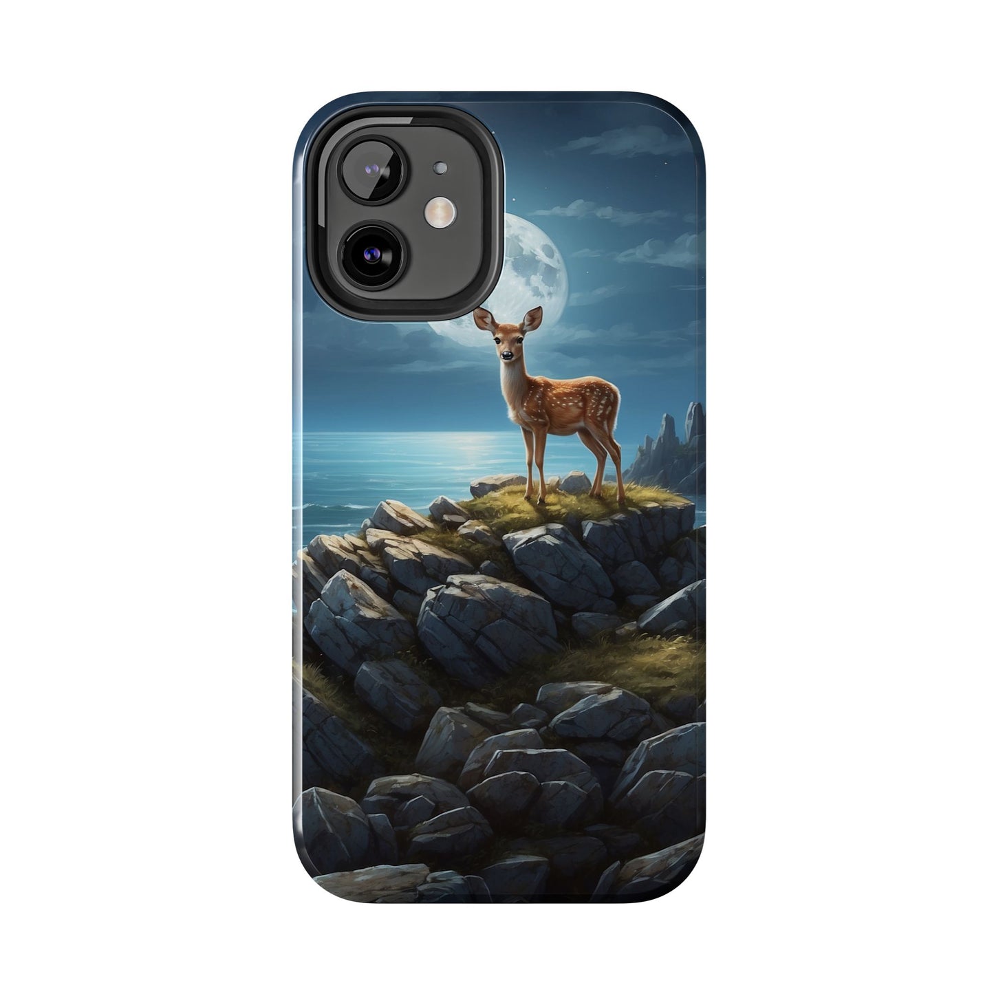 Enchanted Fawn Under the Moonlit Sky iPhone Case