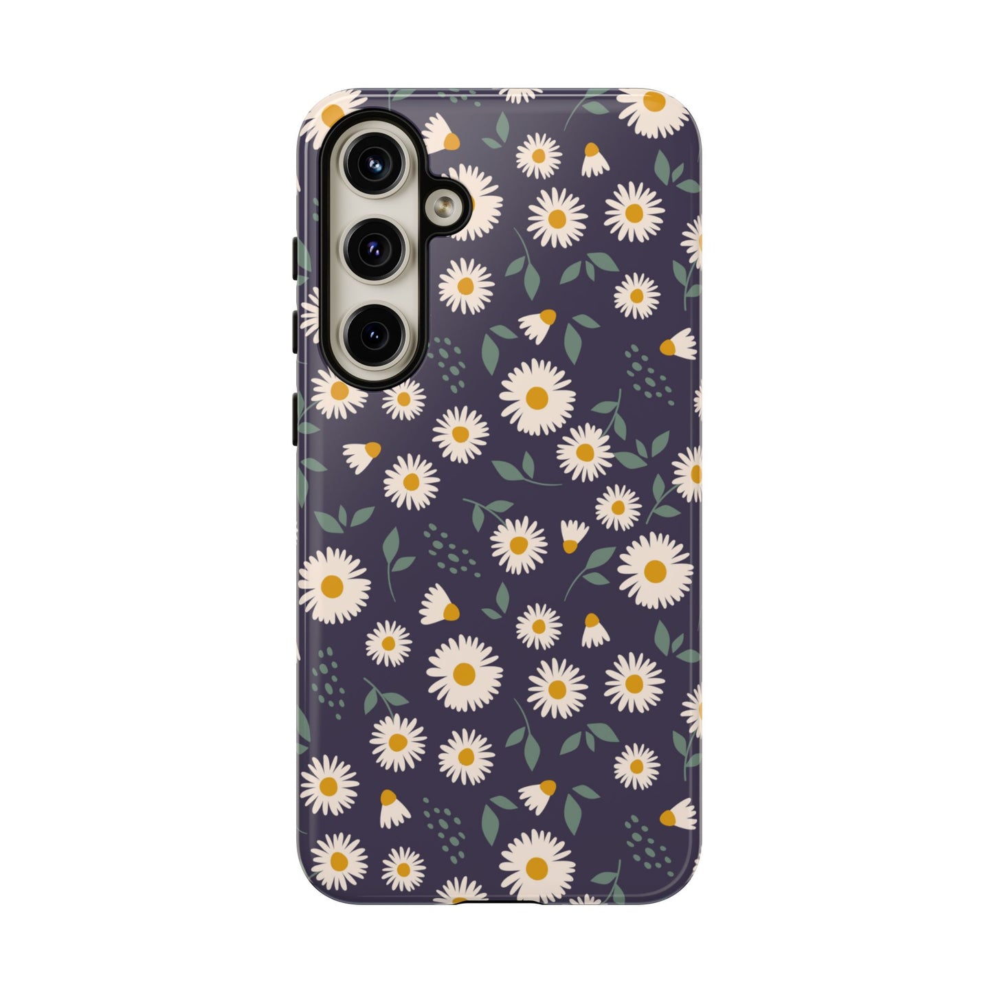 Midnight Daisy Samsung Galaxy Case – Dark Navy Floral Design, Slim and Protective