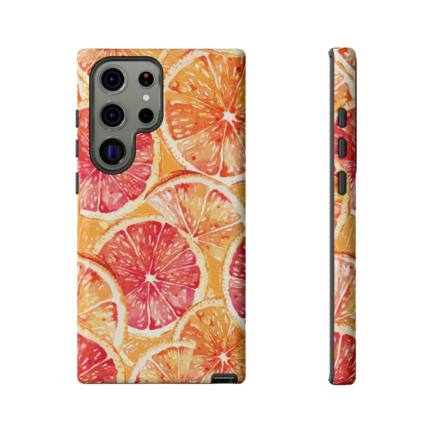 Watercolor Citrus Splash Tough Samsung Galaxy Case – Vibrant Fruit Print, Shock-Resistant Design