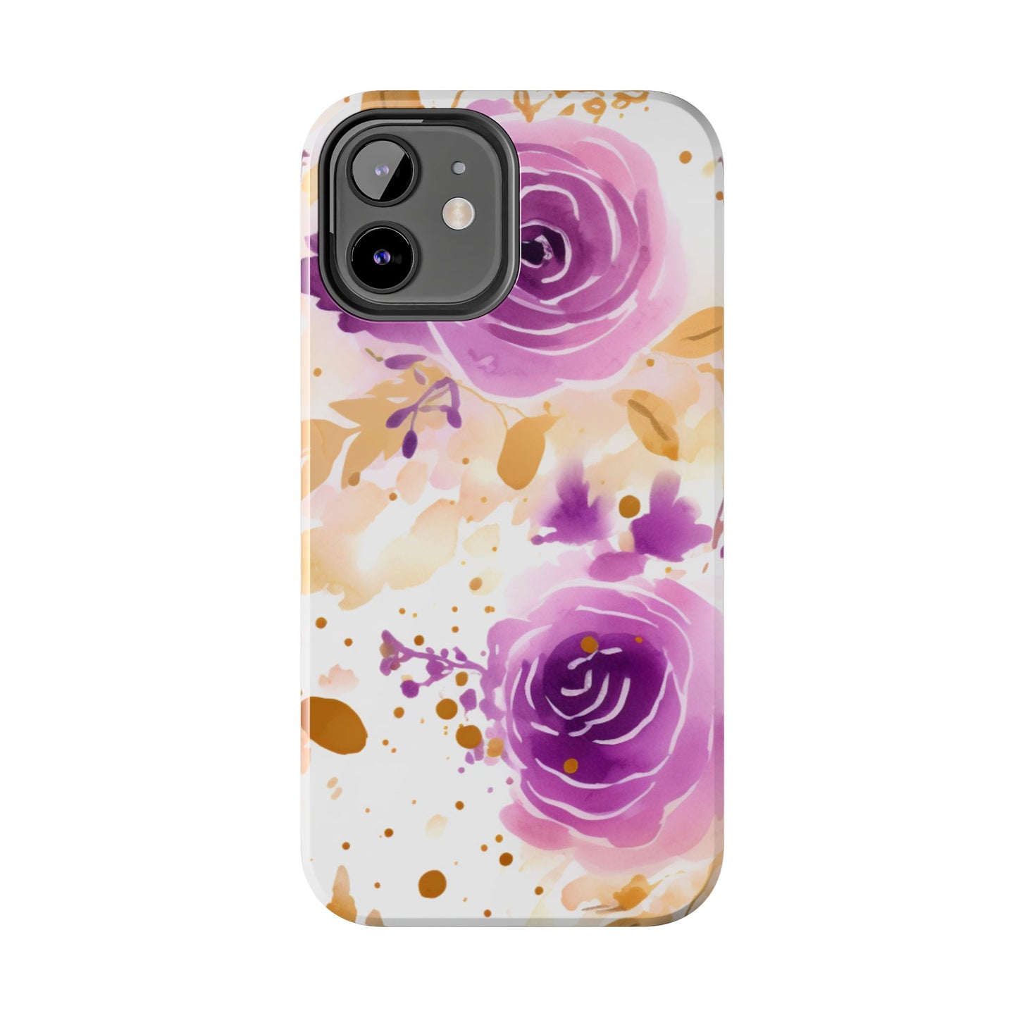 Soft Purple & Gold Floral Splash - iPhone Series Case