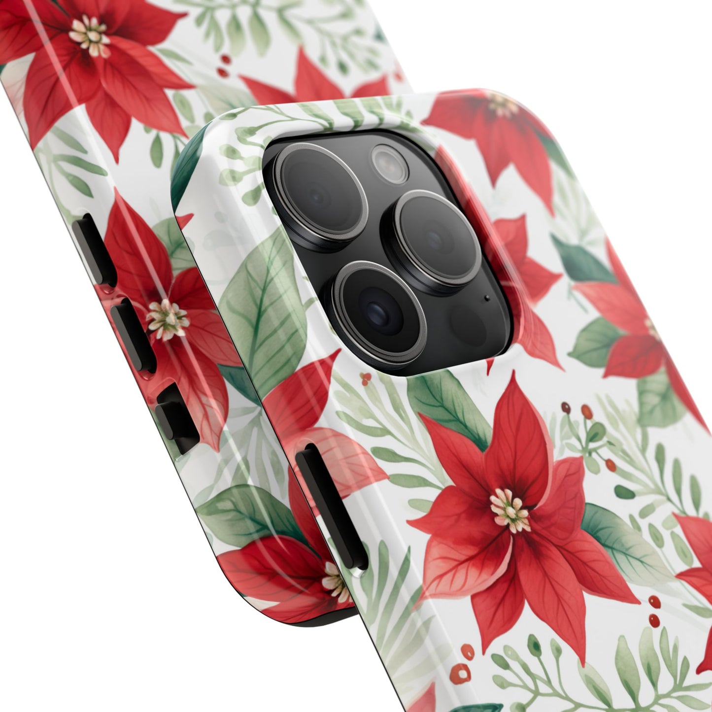 Festive Poinsettia Holiday Pattern – iPhone Series Case