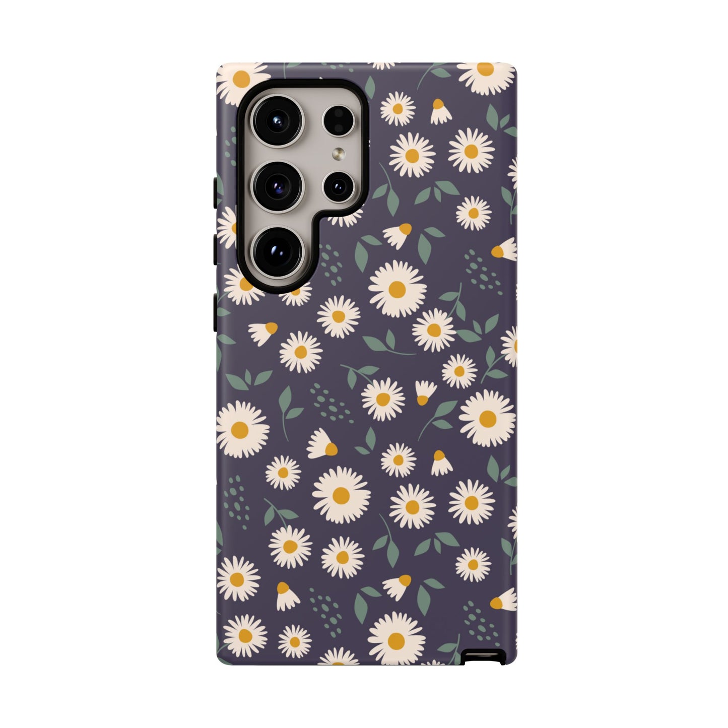 Midnight Daisy Samsung Galaxy Case – Dark Navy Floral Design, Slim and Protective