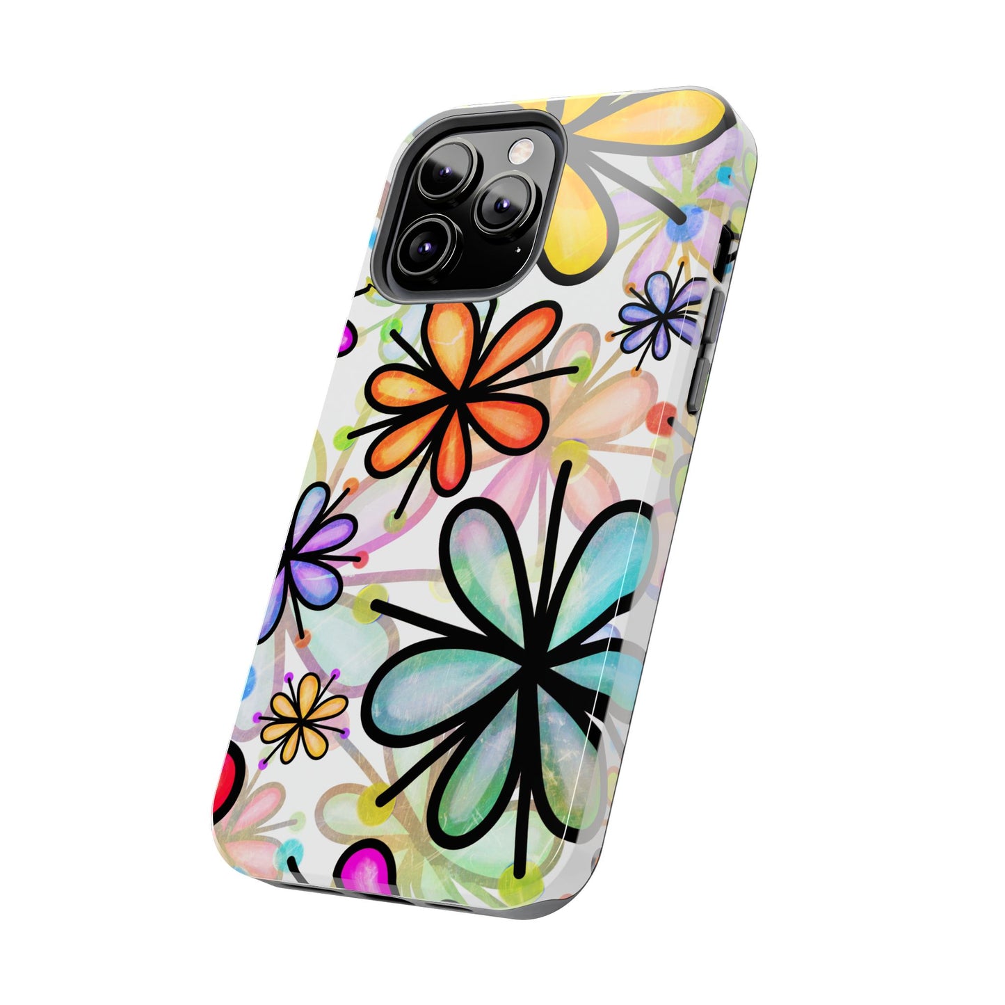 Retro Floral Pop iPhone Case – Ultra-Slim Design, High-Gloss Finish