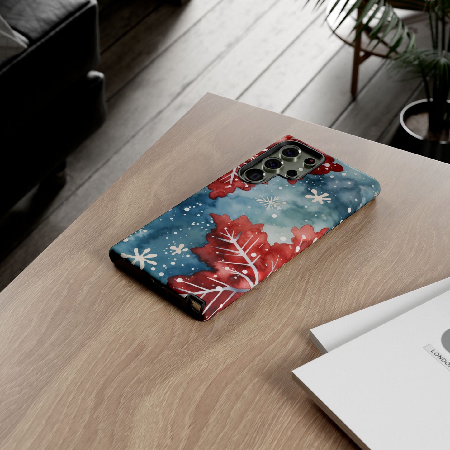 Crimson Snowflake Charm – Samsung Galaxy Case