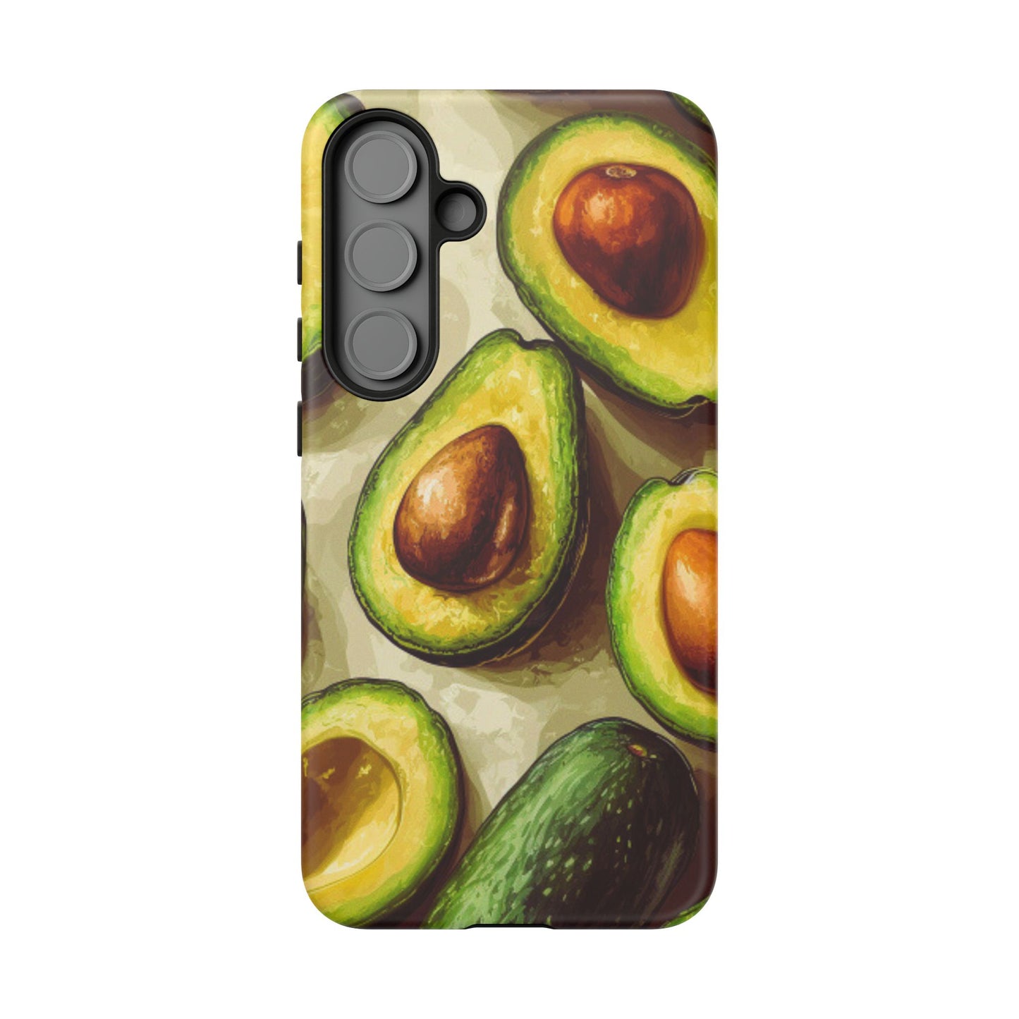 Realistic Avocado Samsung Galaxy  Case – Detailed Green Fruit Design, Shockproof Protection