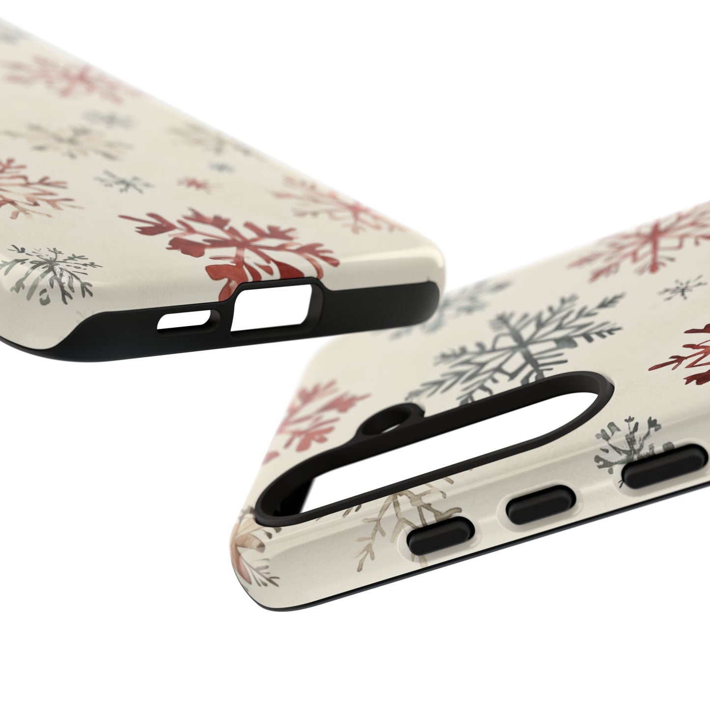 Vintage Red and Gray Snowflake Pattern – Samsung Galaxy Series Case