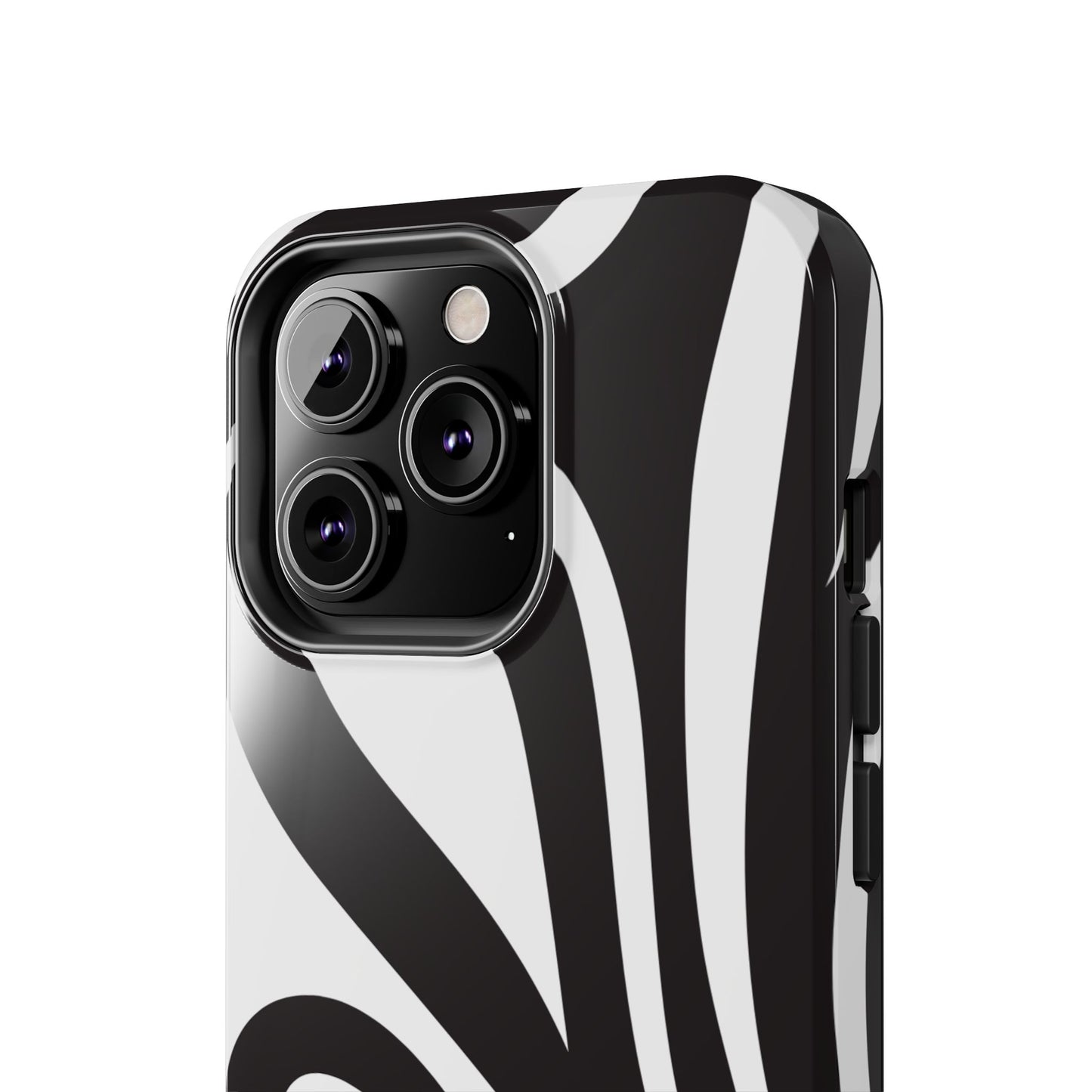 Modern Black and White Abstract Tough iPhone Case – Bold Graphic Pattern with Dual-Layer Protection
