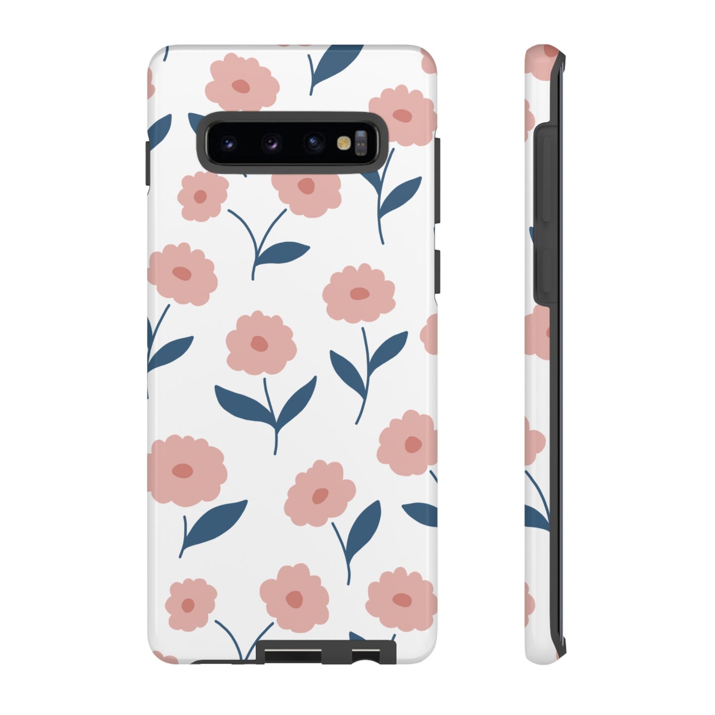 Playful Pink Floral Tough Samsung Galaxy Case – Soft Pastel Design, Slim & Shockproof
