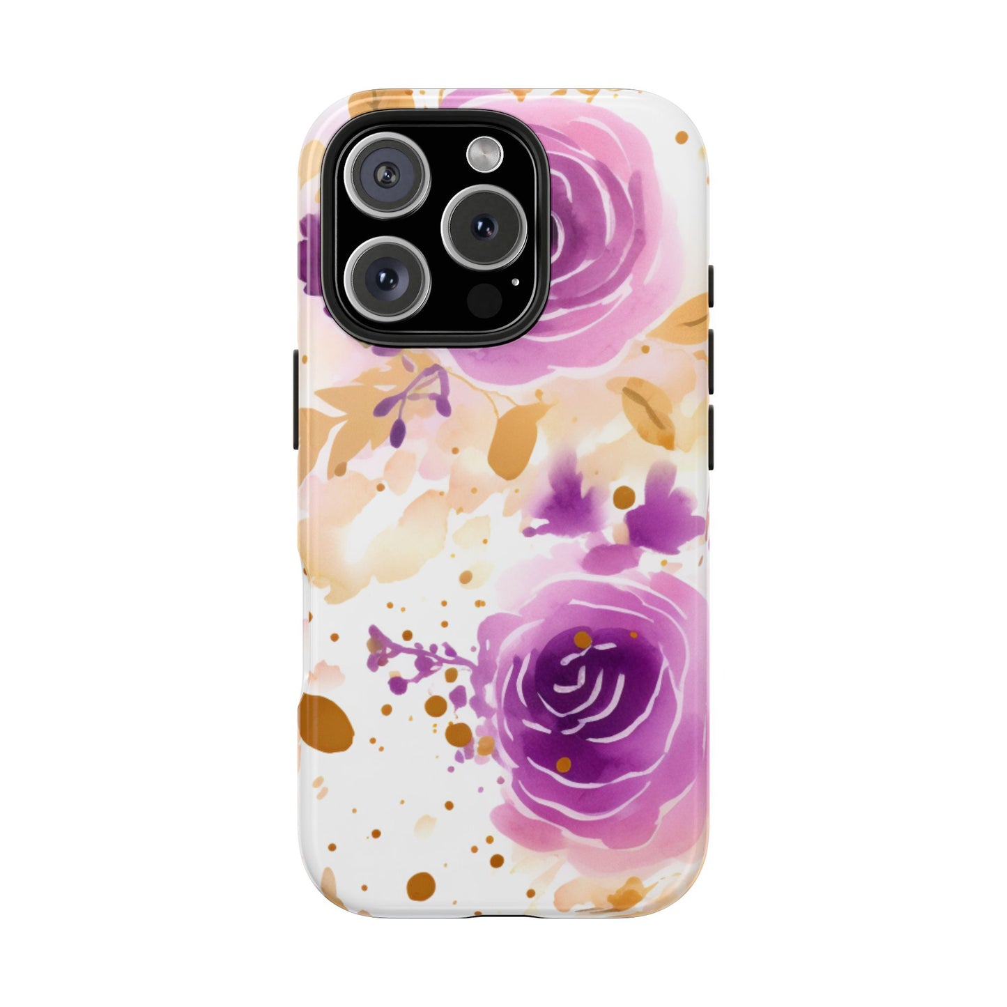 Soft Purple & Gold Floral Splash - iPhone Series Case
