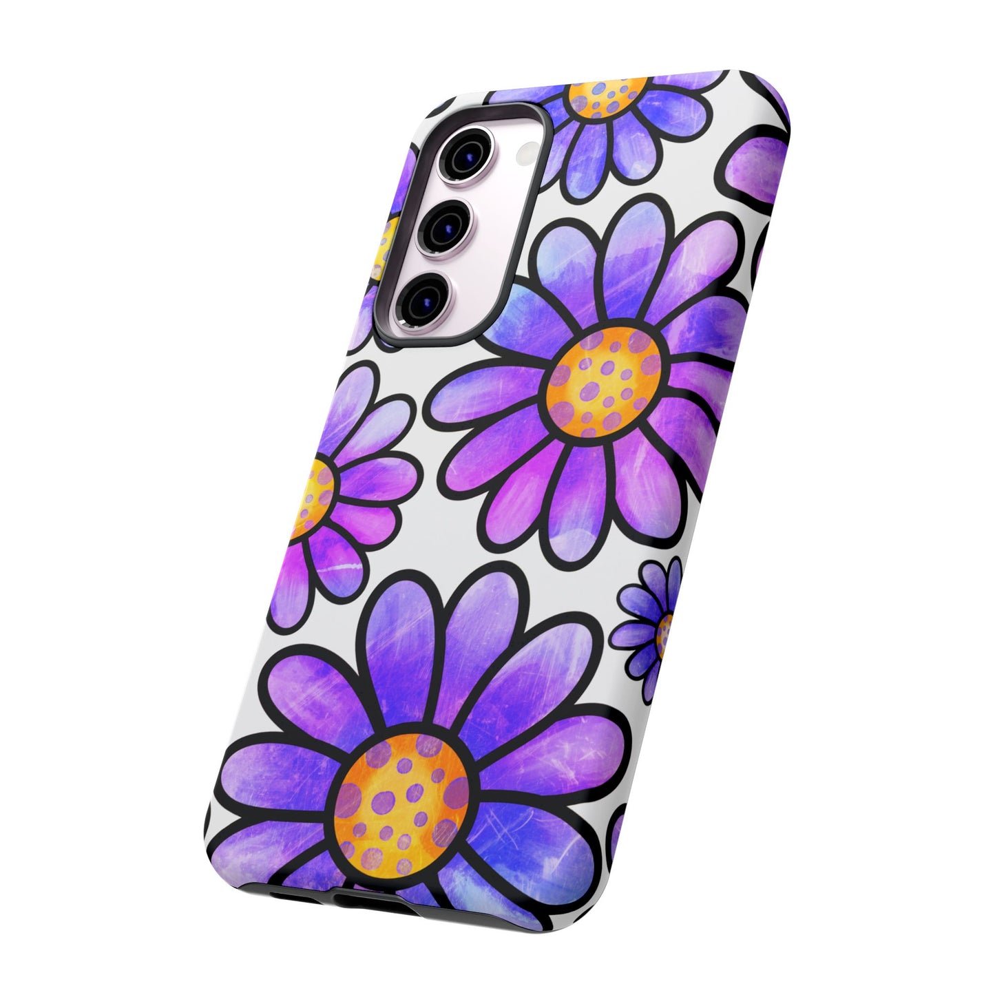 Purple Daisy Delight Samsung Galaxy Case – Slim Profile, Glossy Finish
