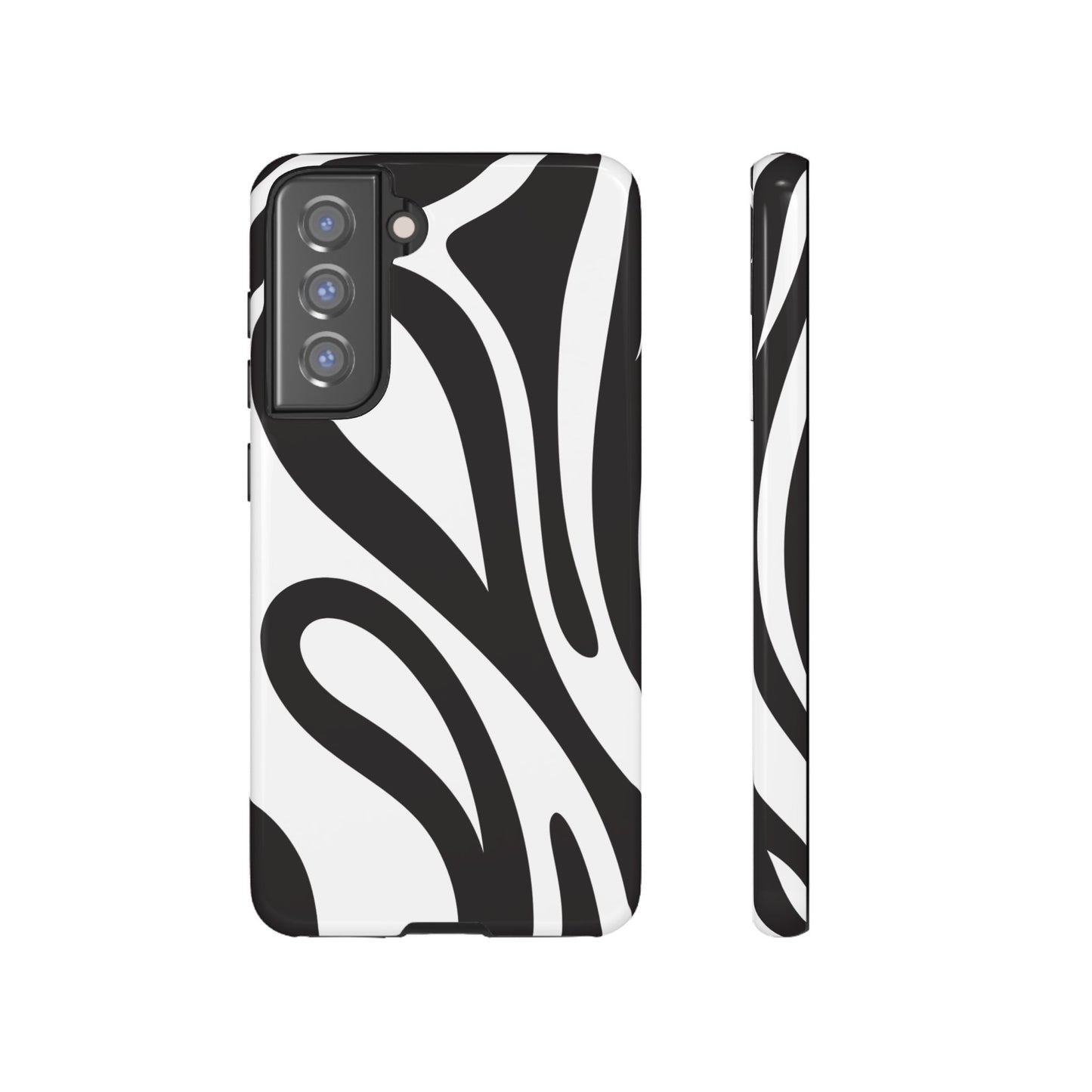 Modern Black and White Abstract Tough Samsung Galaxy Case – Bold Graphic Pattern with Dual-Layer Protection