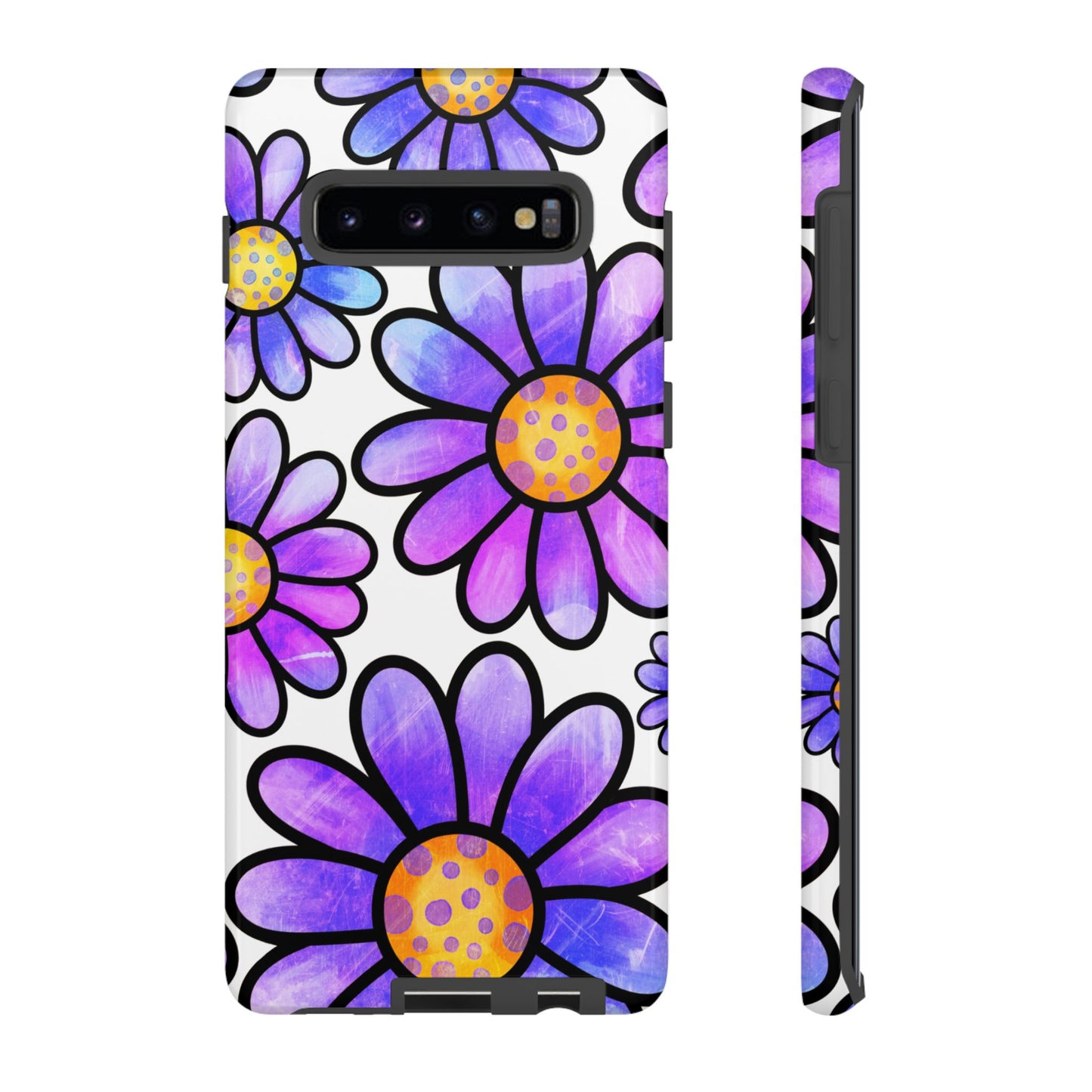 Purple Daisy Delight Samsung Galaxy Case – Slim Profile, Glossy Finish