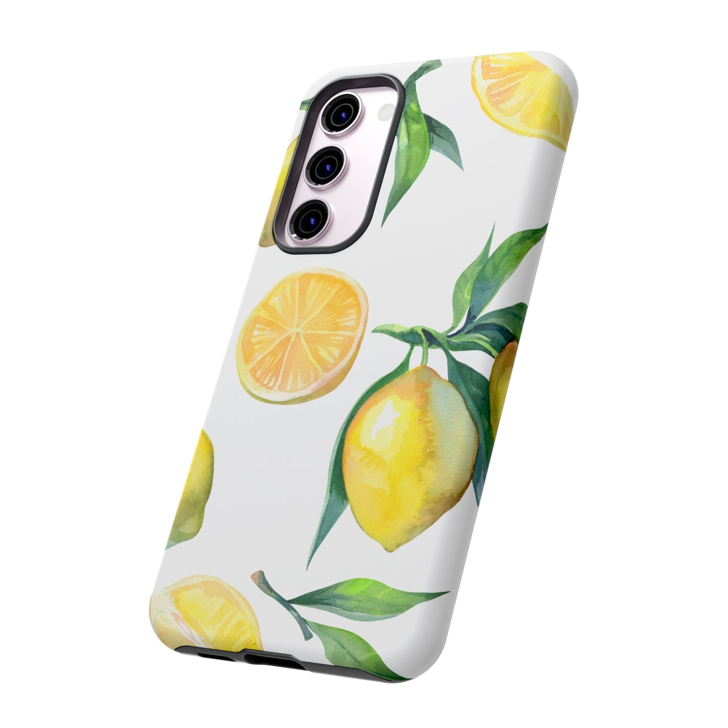 Lemon Grove Watercolor Tough Samsung Galaxy  Case – Fresh Citrus Design, Dual-Layer Protection