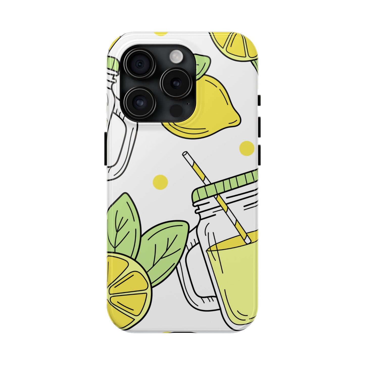 Lemonade Love Tough iPhone Case – Fun Lemon Mason Jar Design, Dual - Layer Protection - BOGO Cases