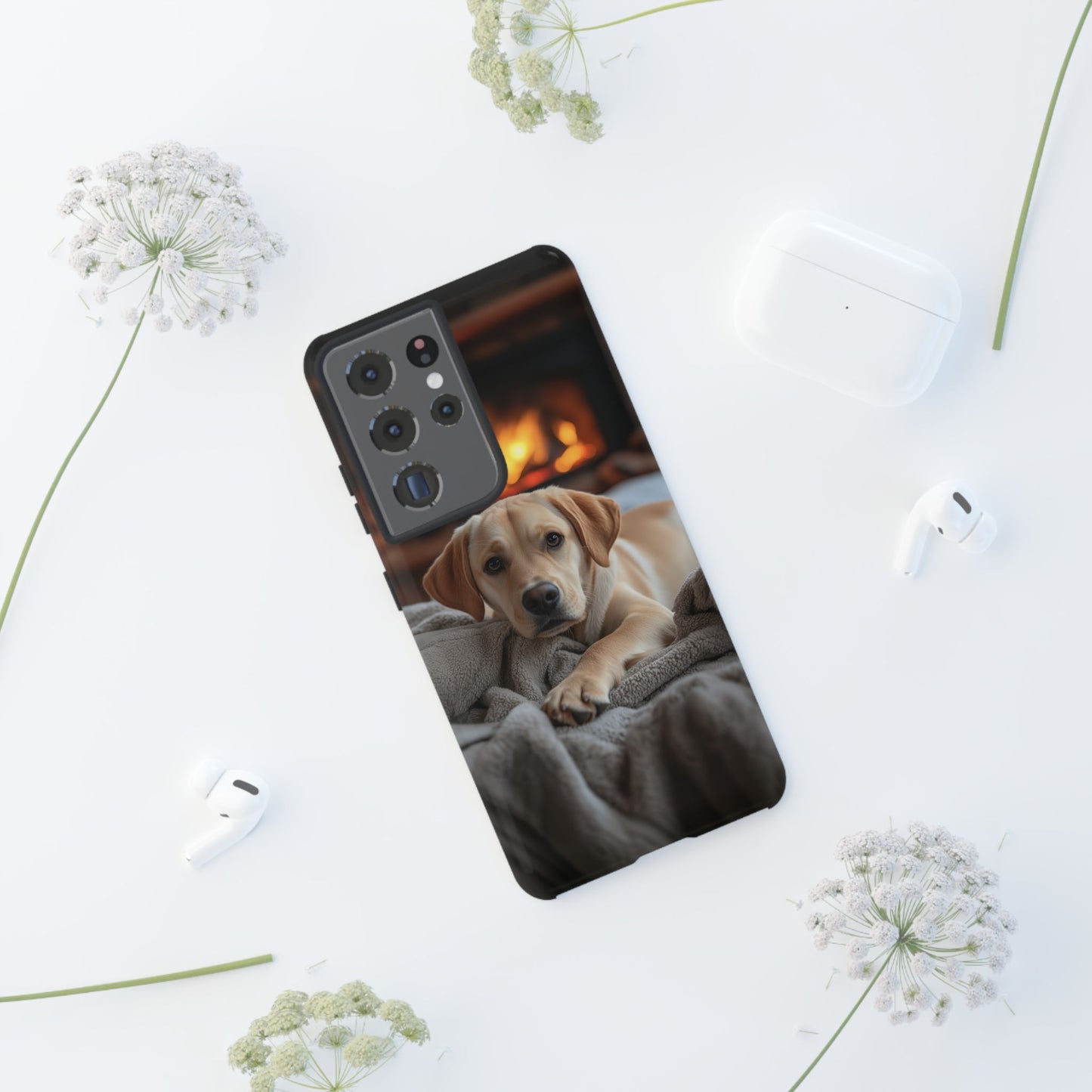 Cozy Labrador by the Fireplace - Samsung Galaxy Case