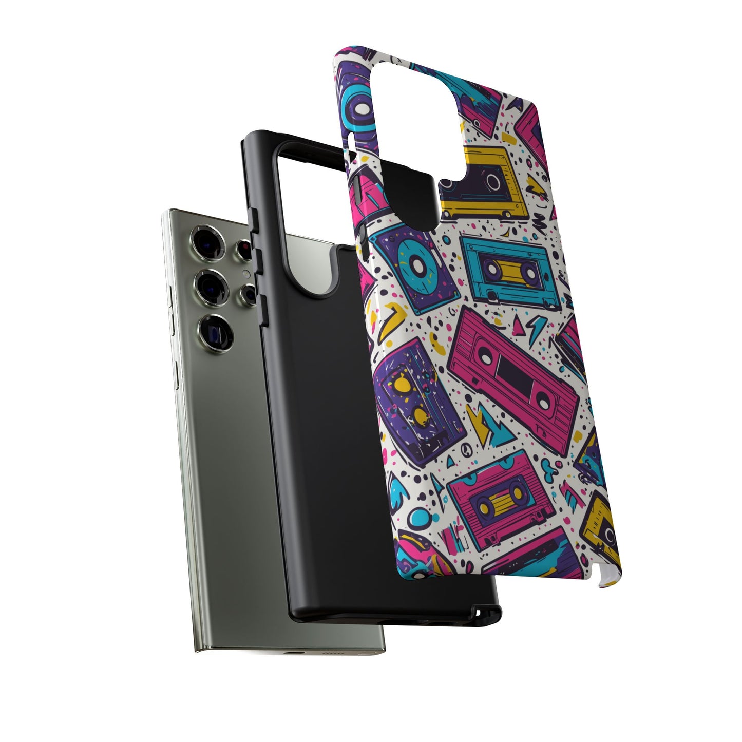 Retro Cassette Vibes Tough Samsung Galaxy  Case – Bold 80s Tape Design, Shockproof Protection