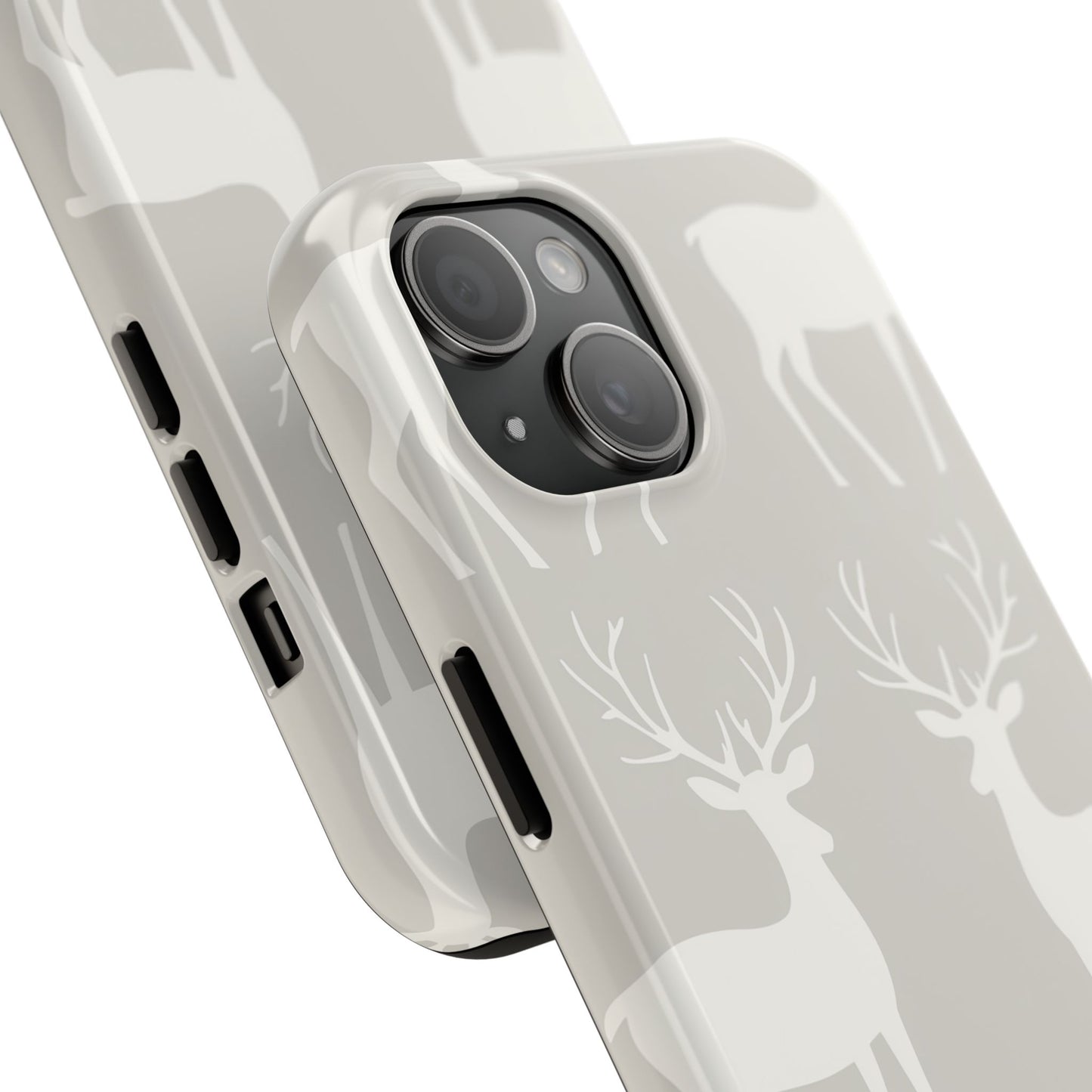 Elegant White Reindeer Pattern – iPhone Series Case