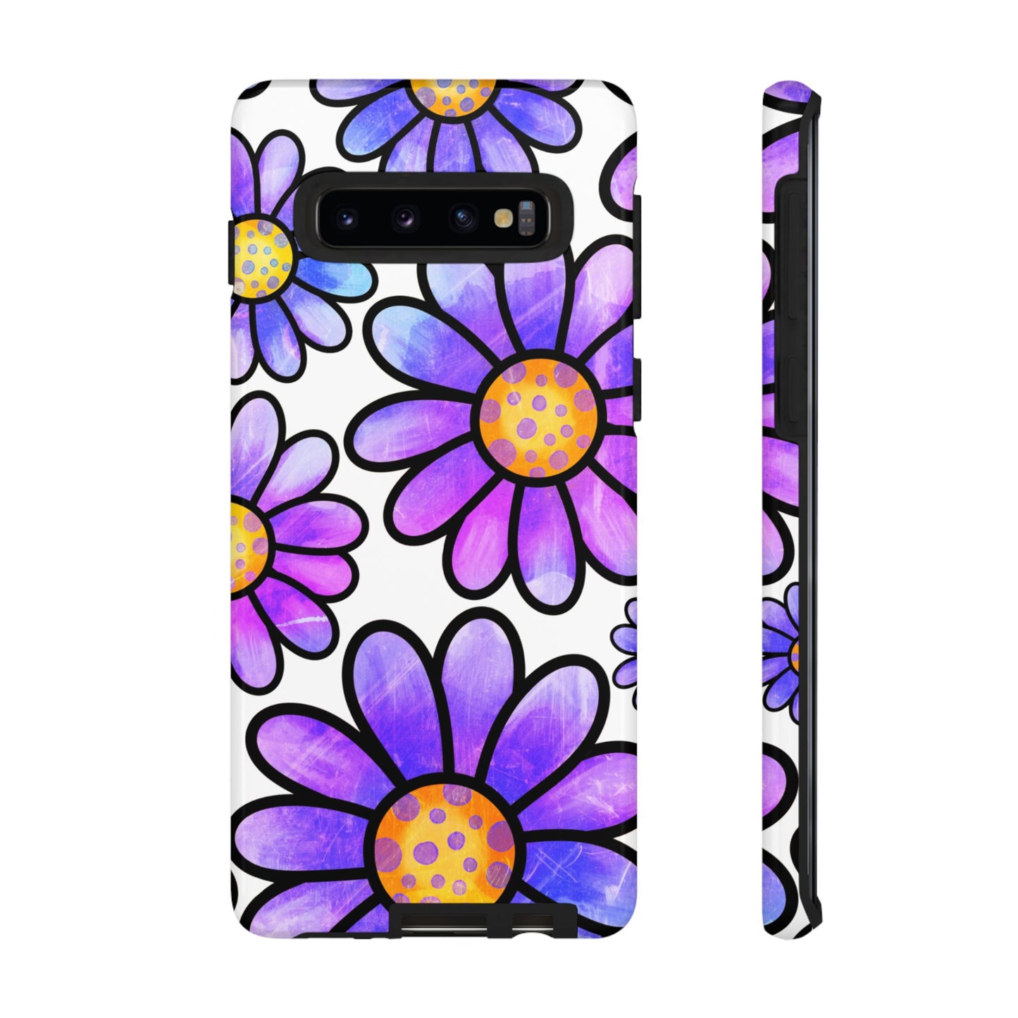 Purple Daisy Delight Samsung Galaxy Case – Slim Profile, Glossy Finish