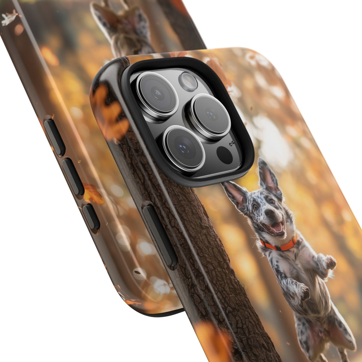 Energetic Blue Heeler Forest Pup Phone Case – Durable Outdoor-Inspired Design