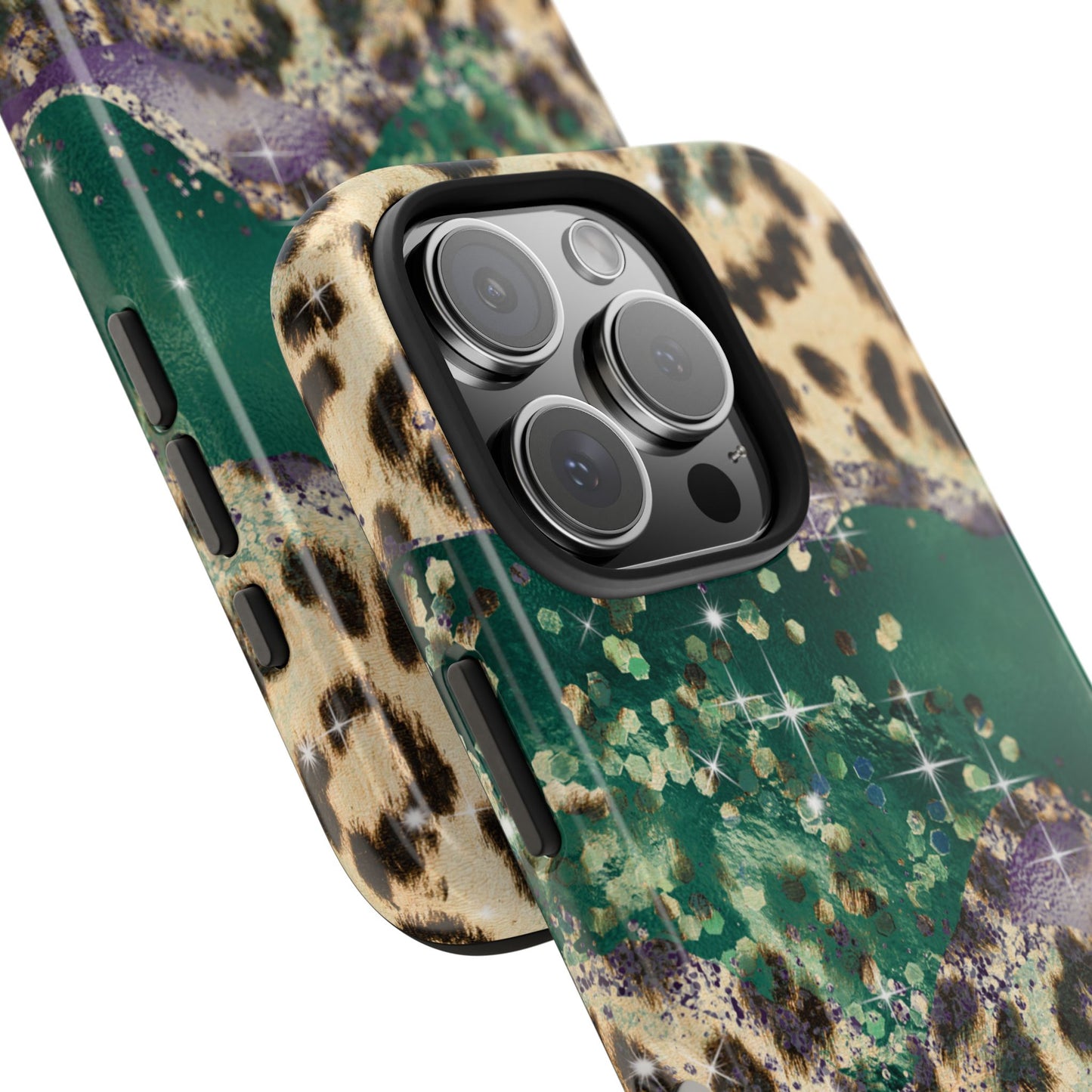 Emerald Glitter Leopard Print - iPhone Series Case