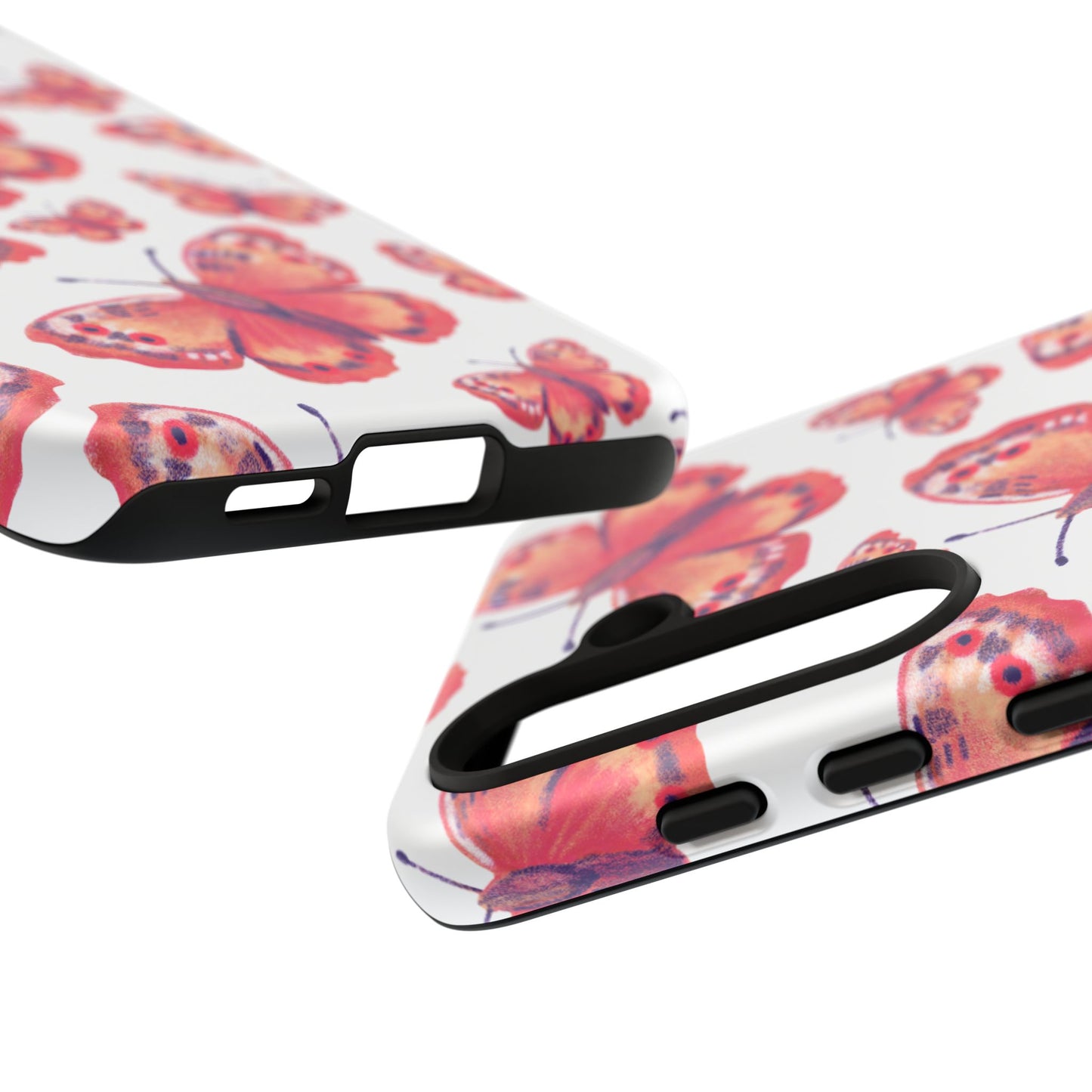 Coral Butterfly Samsung Galaxy Case – Slim, Protective Design with Bold Watercolor Print