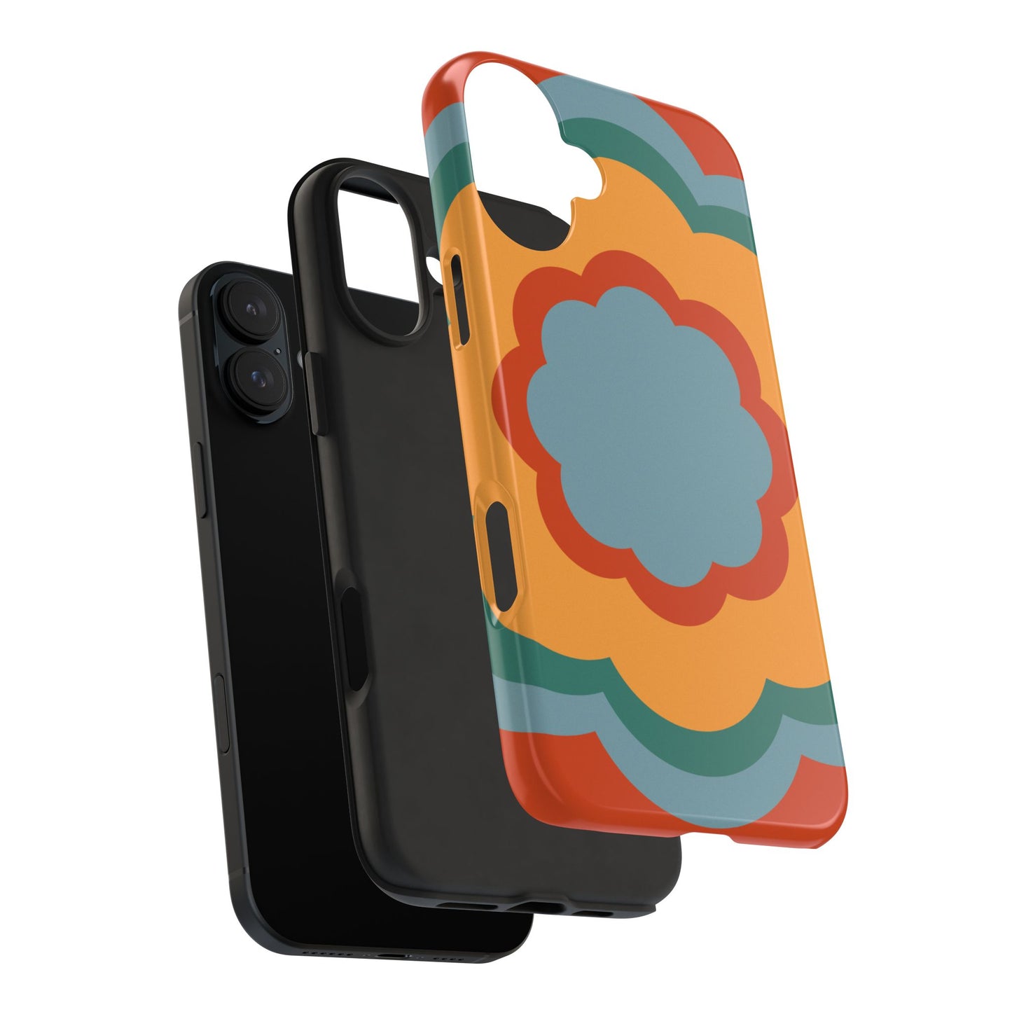 Retro Flower Power iPhone Case – Bold 70s-Inspired Design with Dual-Layer Protection