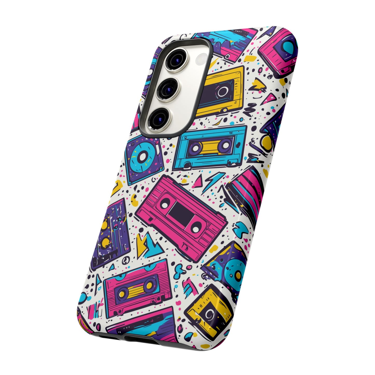Retro Cassette Vibes Tough Samsung Galaxy  Case – Bold 80s Tape Design, Shockproof Protection
