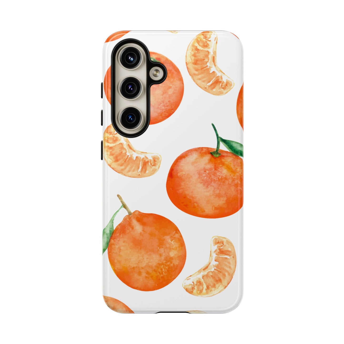 Tangerine Dreams Tough Samsung Galaxy Case – Watercolor Orange Design, Shockproof Dual Protection